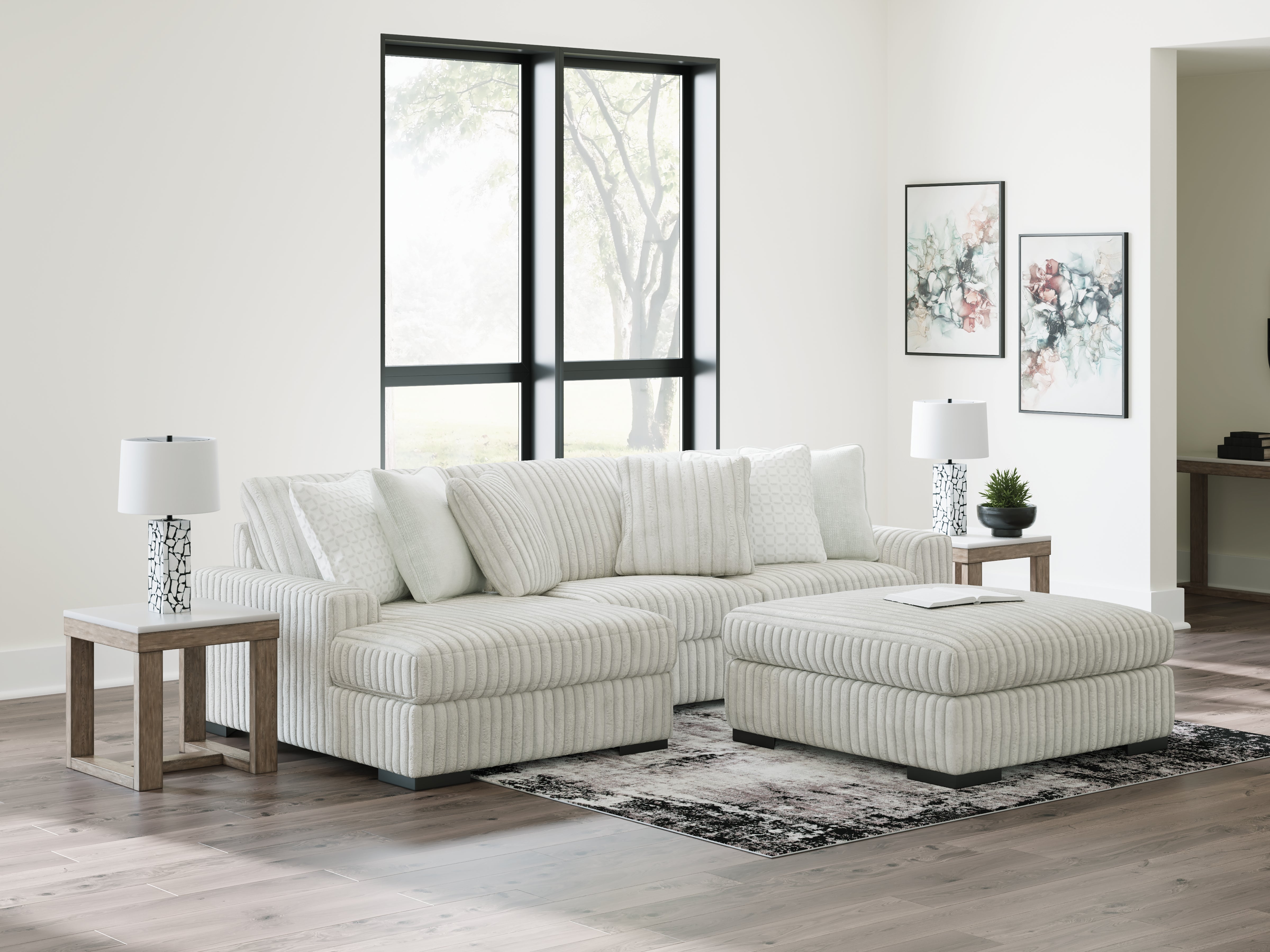 Fine Furniture & Decor - Ashley Furniture - Stupendous Sectional - LAF 2-Piece Sectional with Chaise / Alloy - 25903S7