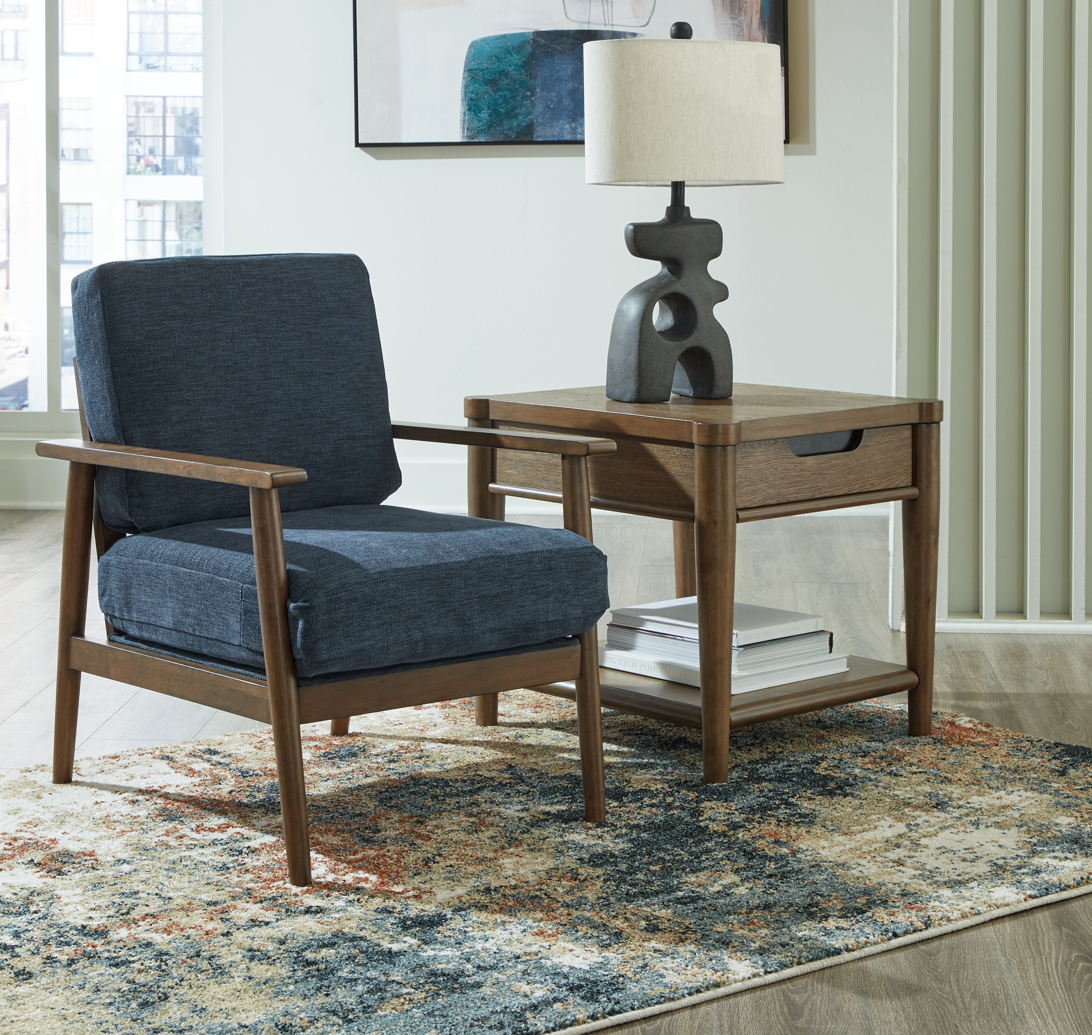 Fine Furniture & Decor - Ashley Furniture - Bixler Living Room - Showood Accent Chair / Navy - 2610660
