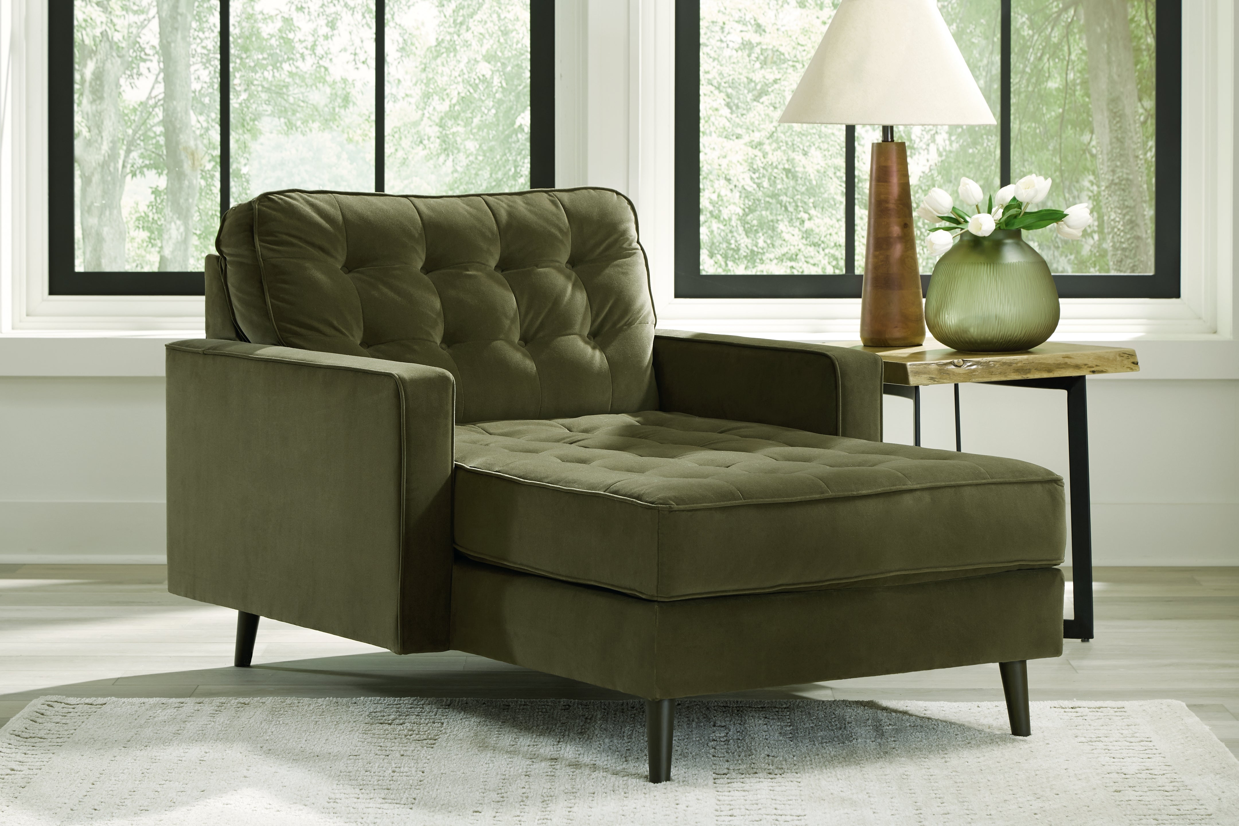 Fine Furniture & Decor - Ashley Furniture - Reveon Lakes Living Room - Chaise / Olive - 2640415