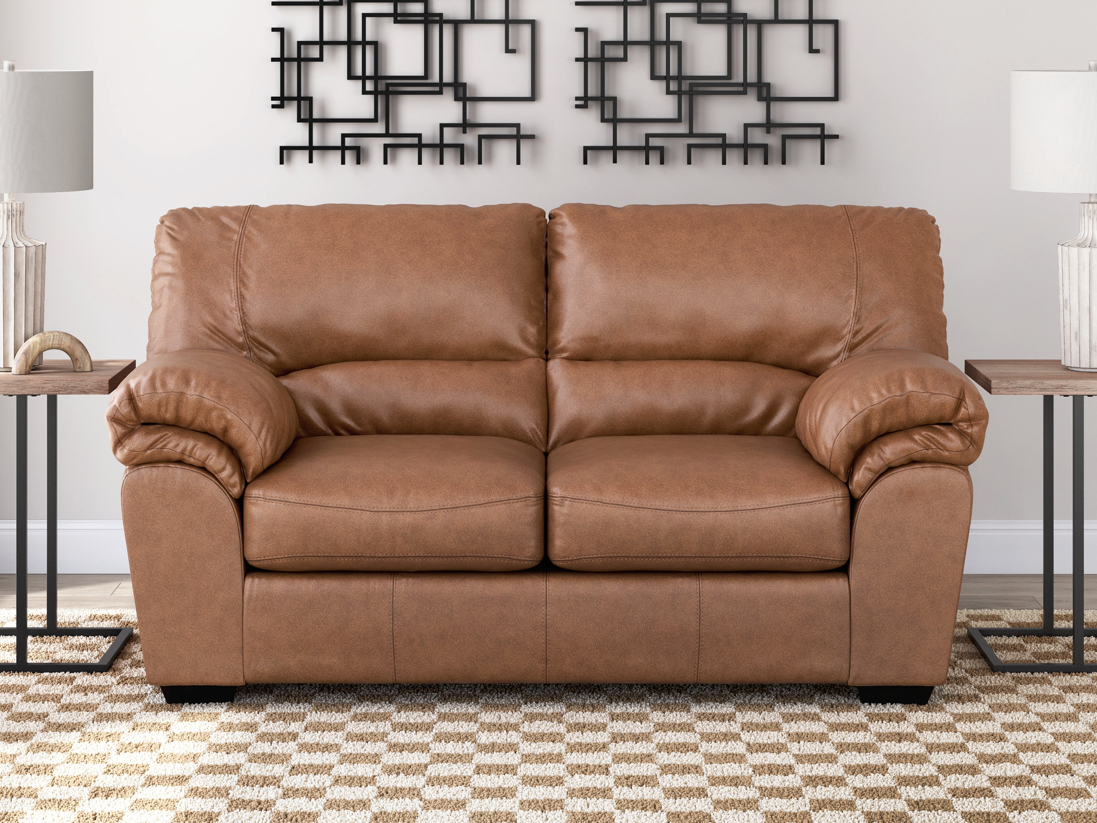 Fine Furniture & Decor - Ashley Furniture - WillowBend Living Room - Loveseat / Caramel - PC2770435