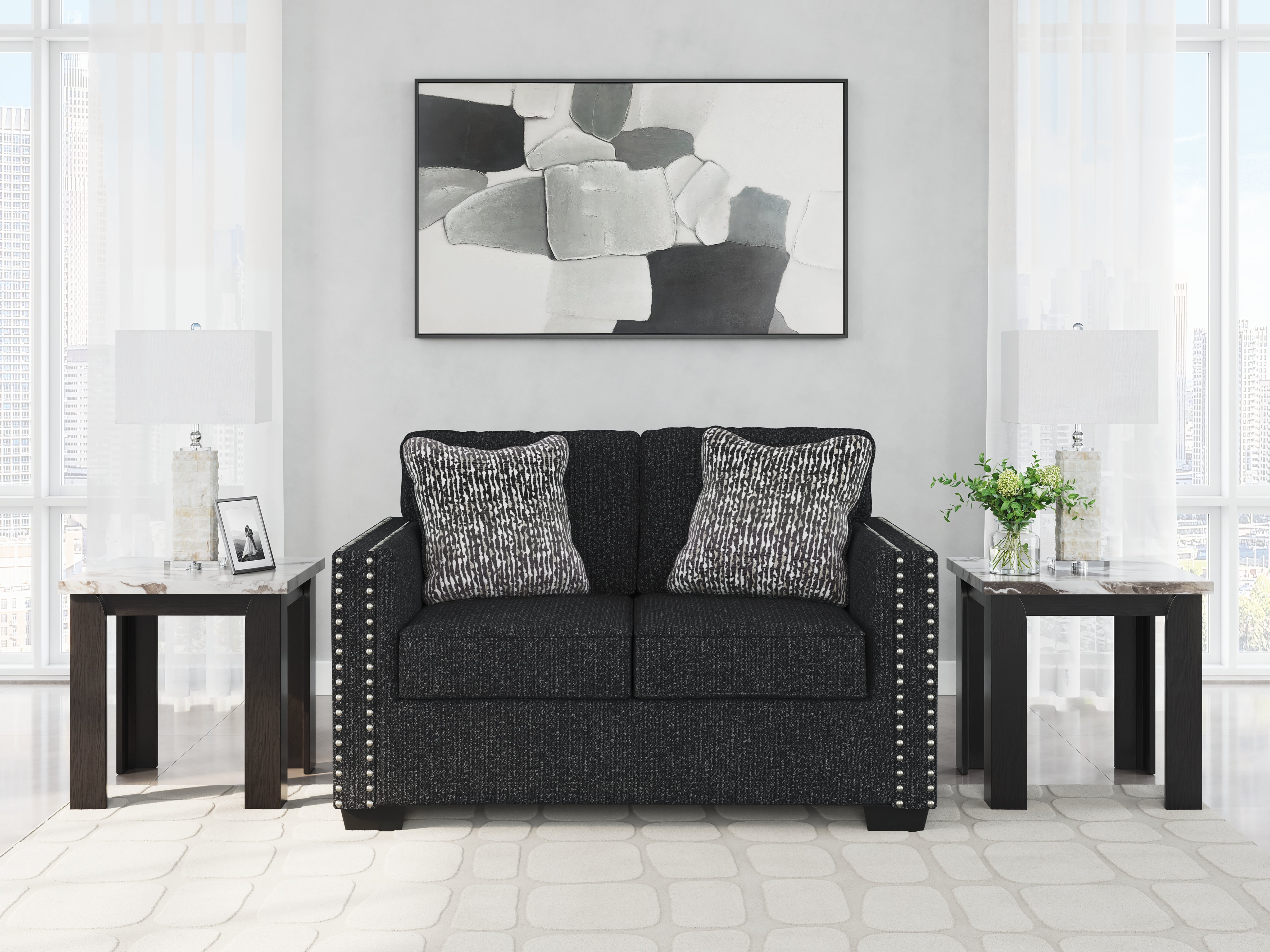 Fine Furniture & Decor - Ashley Furniture - Jasmine Peaks Living Room - Loveseat / Coal - 2890435