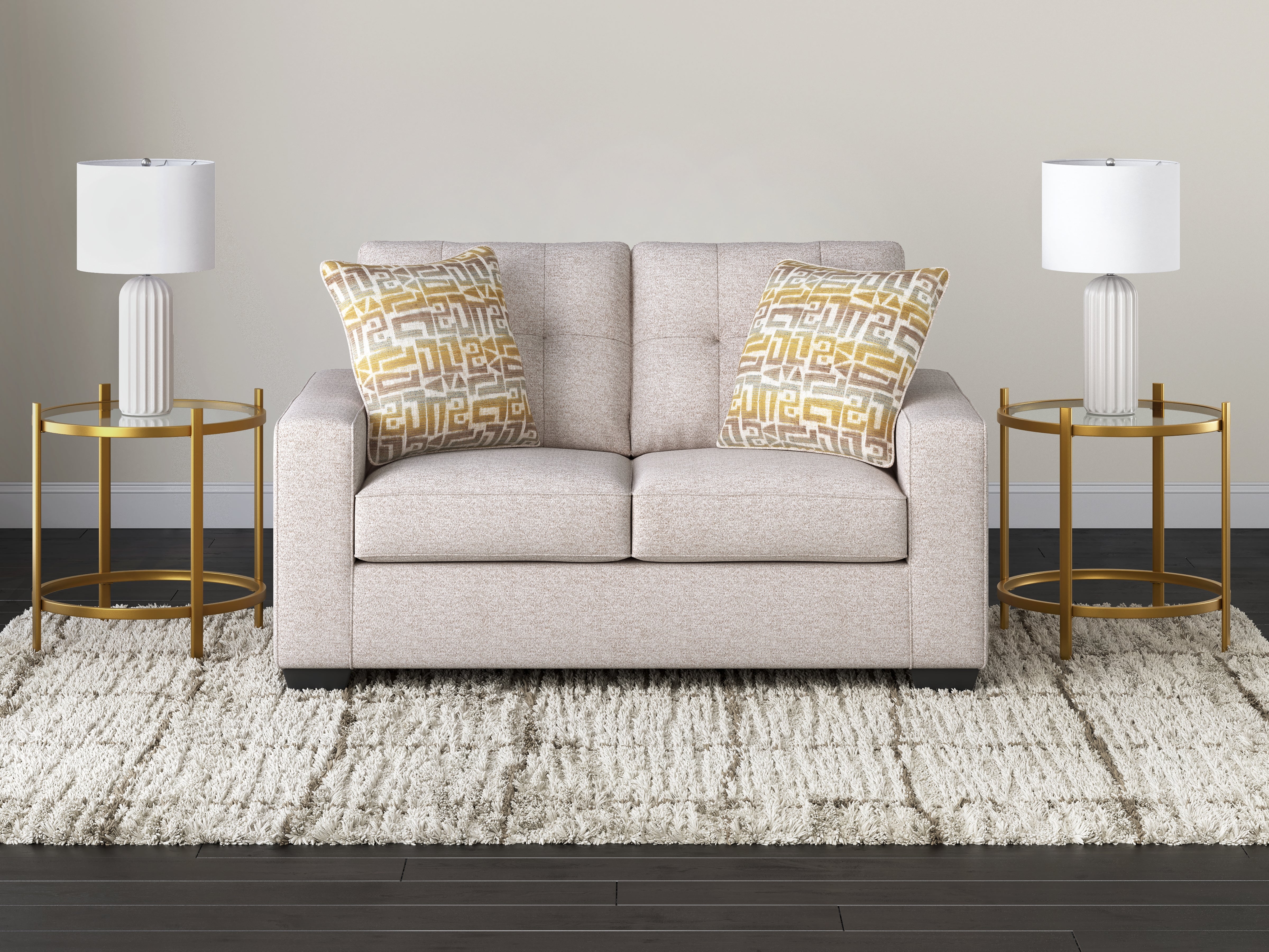 Fine Furniture & Decor - Ashley Furniture - Larimer Living Room - Loveseat / Stone - PC2920335