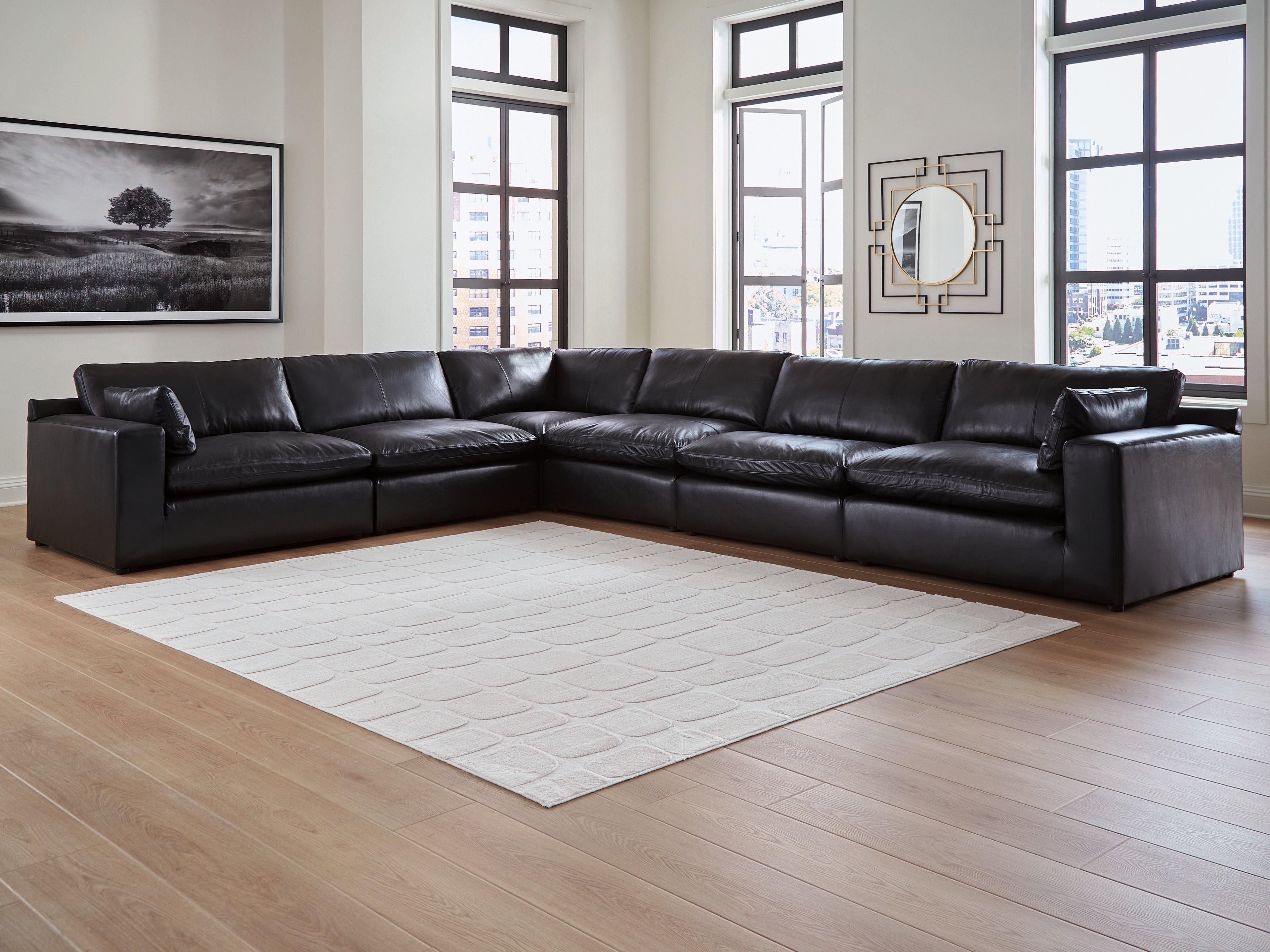 Fine Furniture & Decor - Ashley Furniture - Emilia Sectional - RAF 6-Piece Sectional / Black - 30902S5