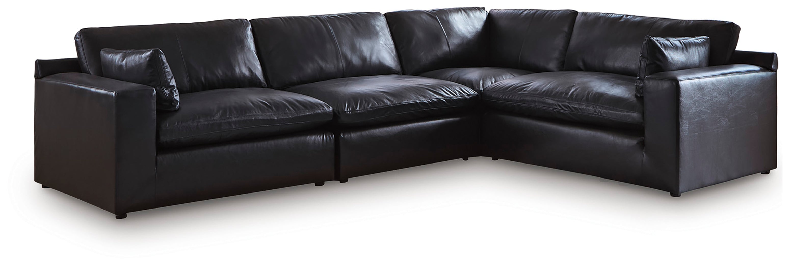 Fine Furniture & Decor - Ashley Furniture - Emilia Sectional - RAF 4-Piece Sectional / Black - 30902S3
