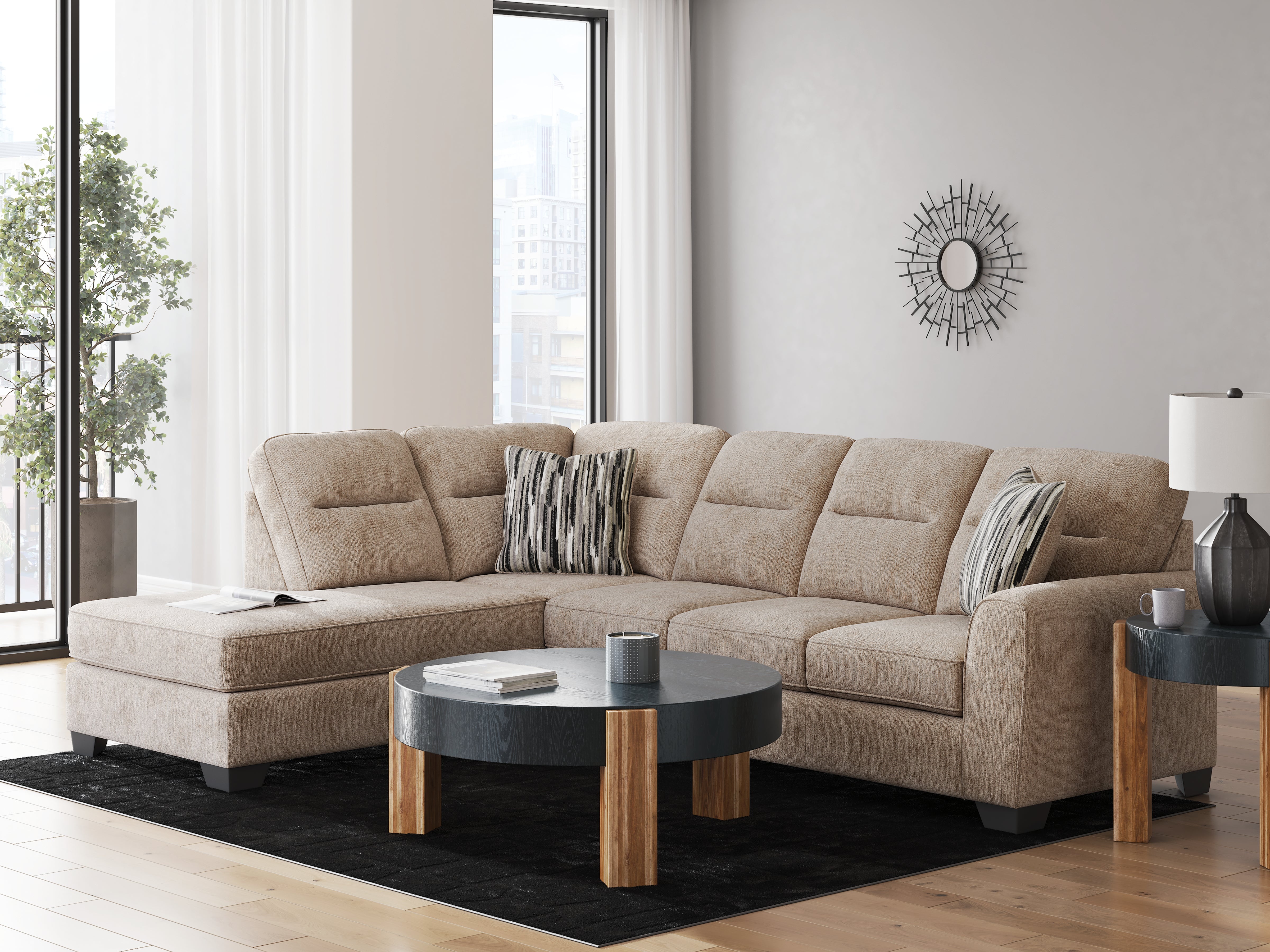 Fine Furniture & Decor - Ashley Furniture - Olten Sectionals - RAF 2-Piece Sectional with Chaise - 31304S1