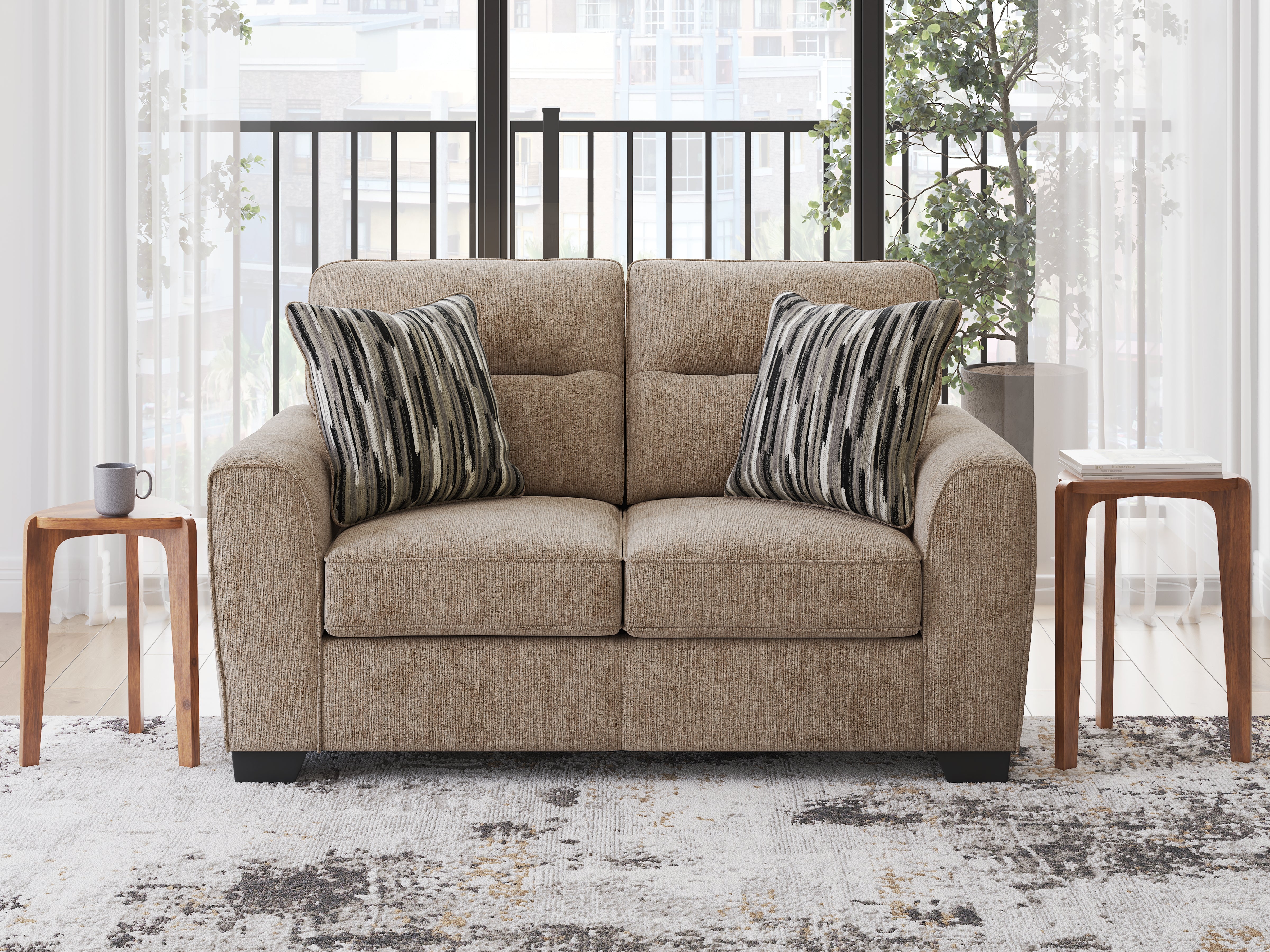 Fine Furniture & Decor - Ashley Furniture - Olten Living Room - Loveseat / Mocha - 3130435