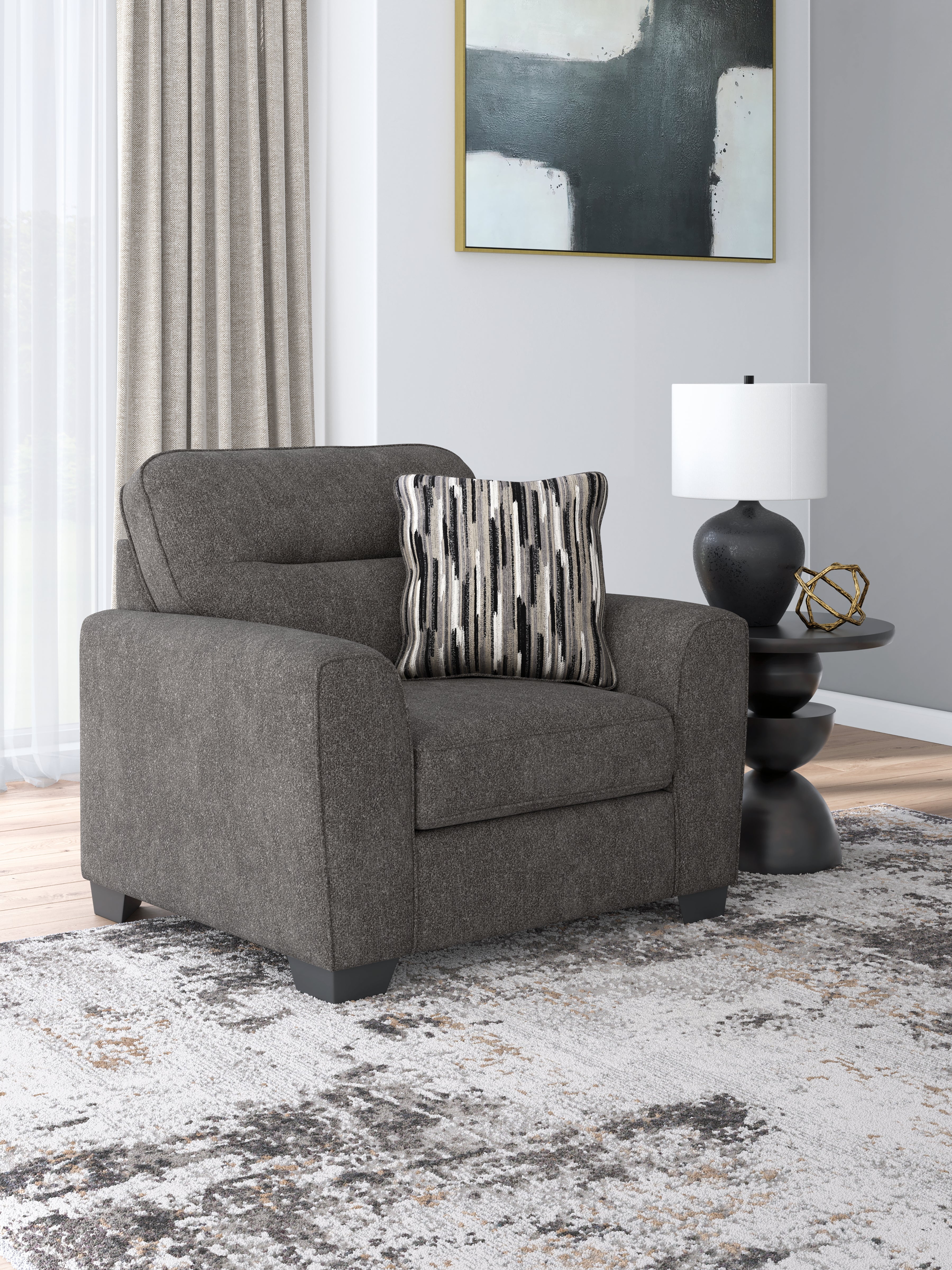Fine Furniture & Decor - Ashley Furniture - Olten Living Room - Chair and a Half / Graphite - 3130523