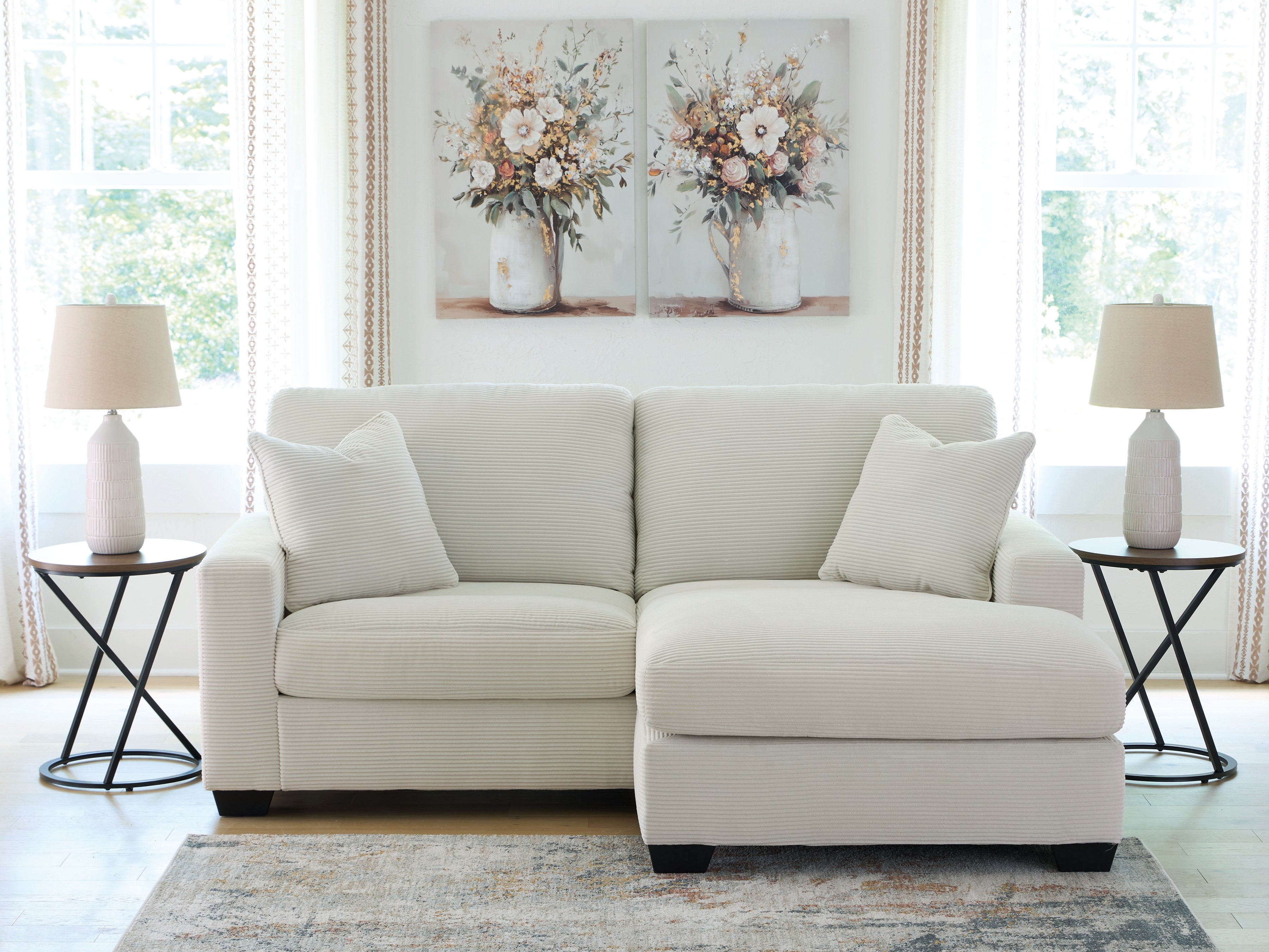 Fine Furniture & Decor - Ashley Furniture - Greenbriar Living Room - Sofa Chaise / Ivory - PC3200618