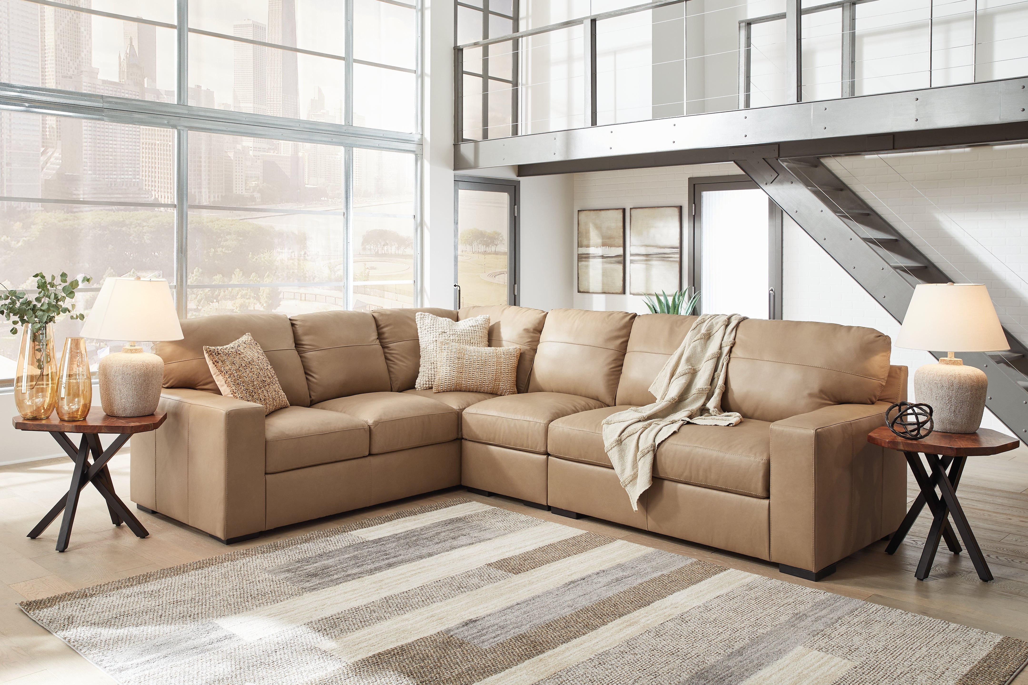 Fine Furniture & Decor - Ashley Furniture - Bandon Sectional - LAF 3-Piece Sectional / Toffee - 38006S3