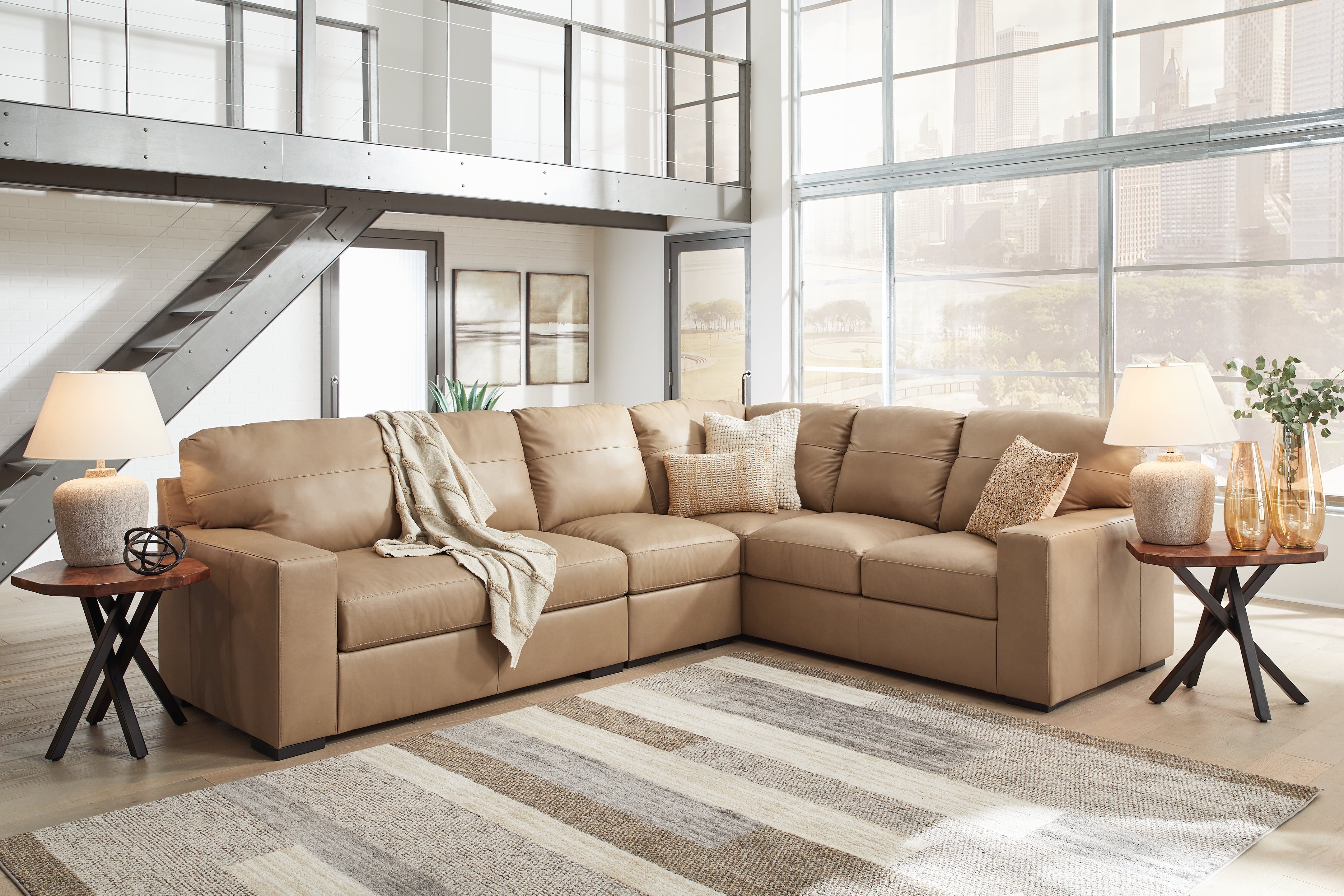 Fine Furniture & Decor - Ashley Furniture - Bandon Sectional - RAF 3-Piece Sectional / Toffee - 38006S4