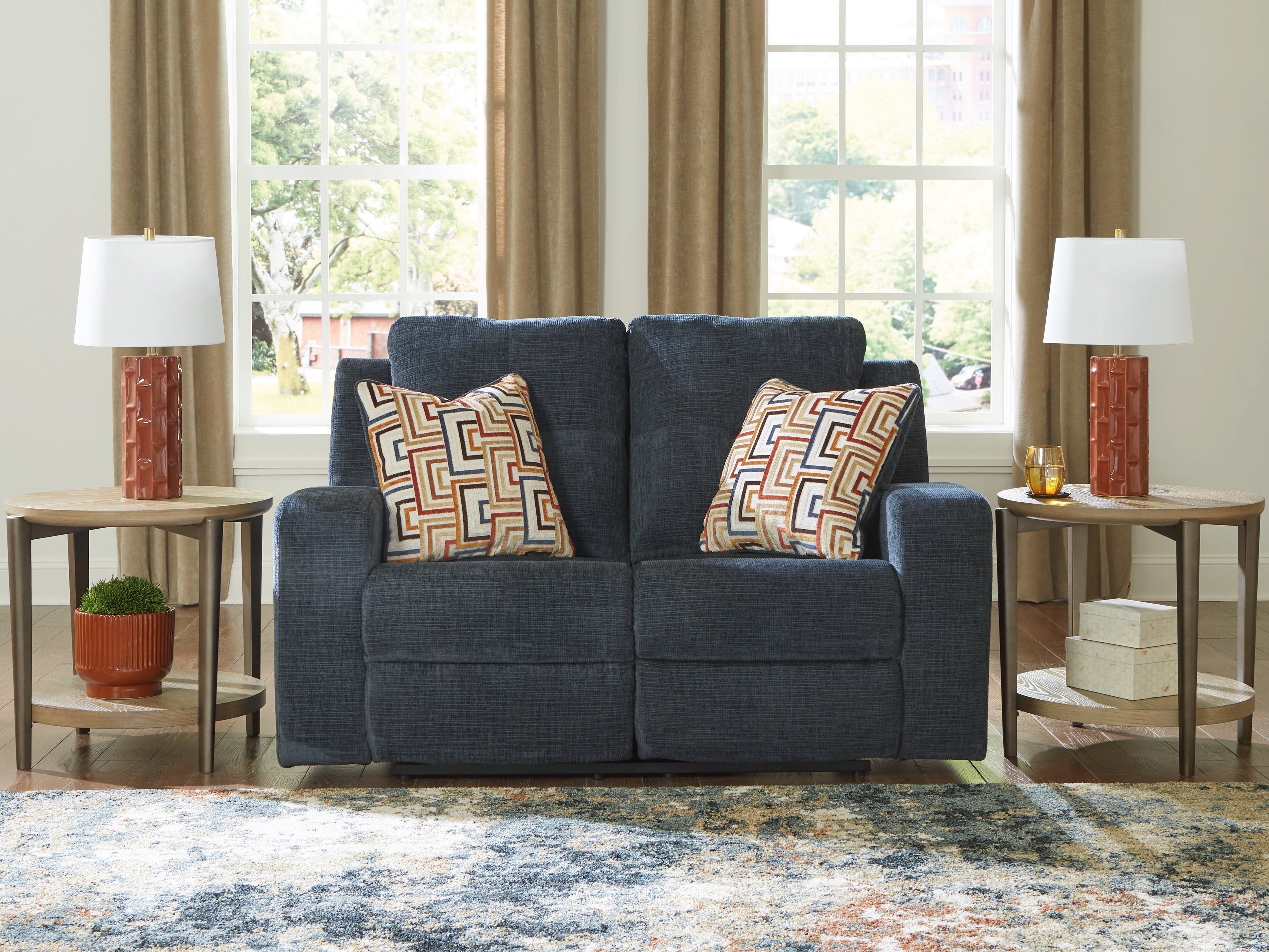 Fine Furniture & Decor - Ashley Furniture - Danum Living Room - Reclining Loveseat / Ink - 3880686