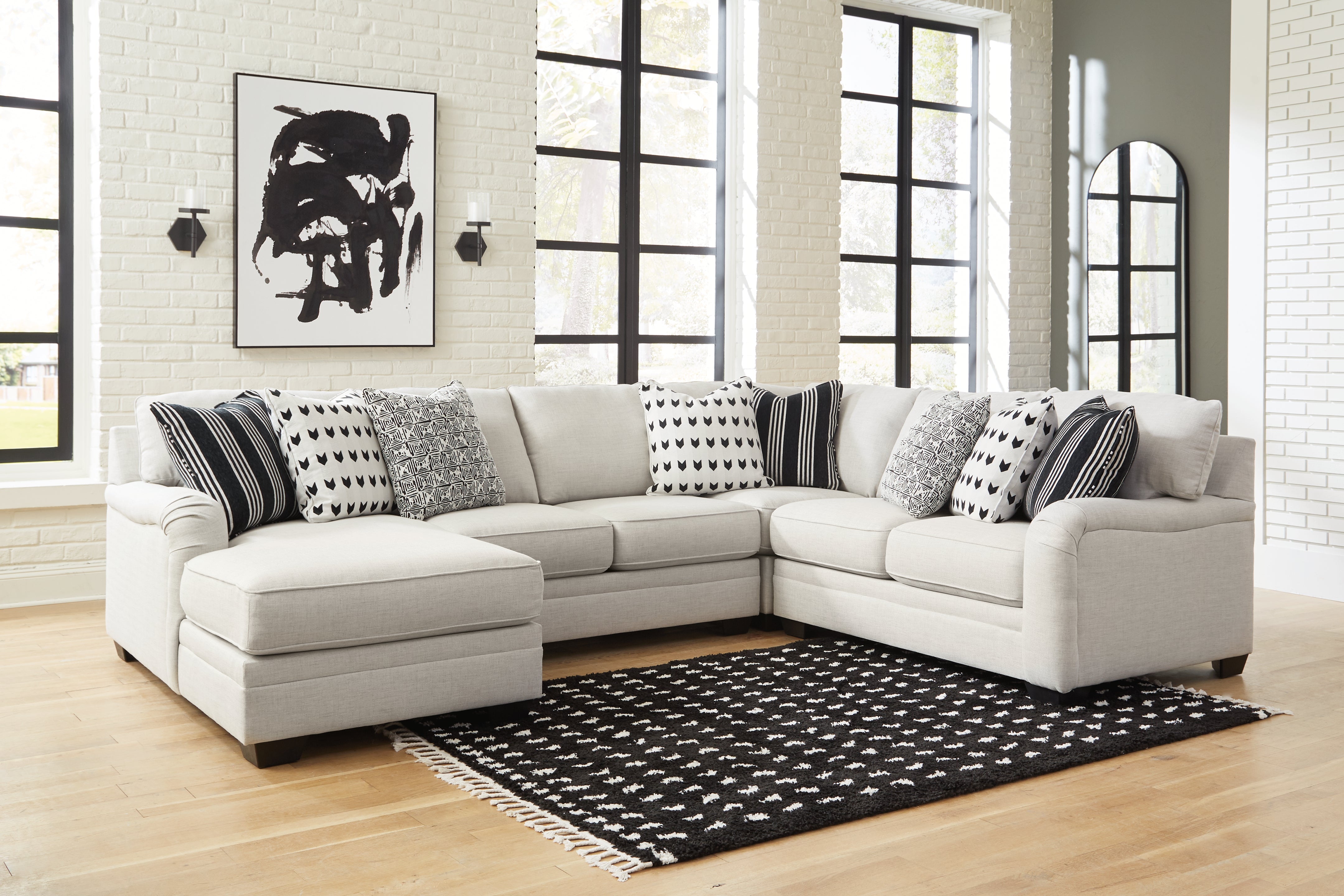 Fine Furniture & Decor - Ashley Furniture - Huntsworth Sectional - RAF 4-Piece Sectional with Chaise / Dove Gray - 39702S3
