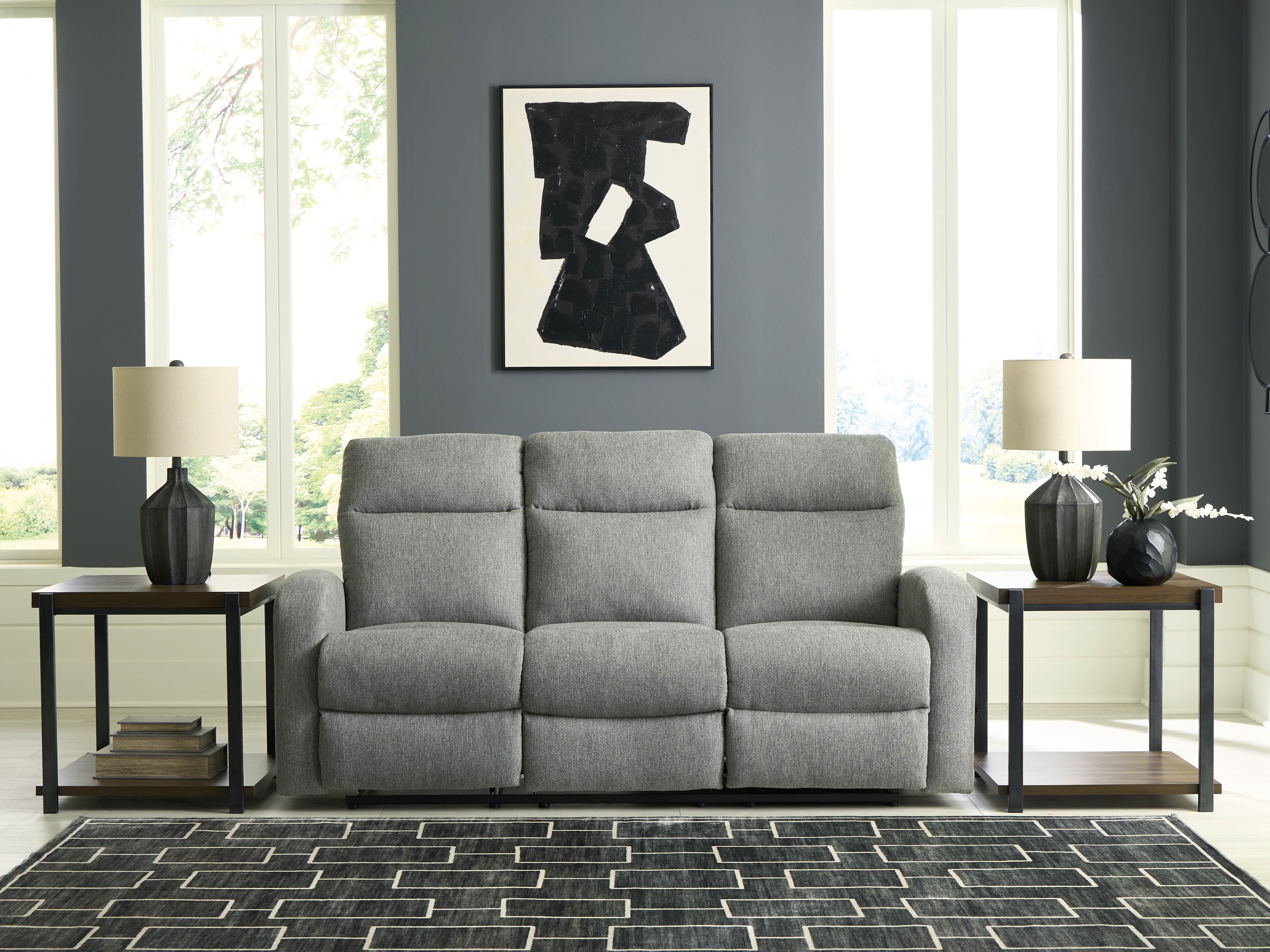 Fine Furniture & Decor - Ashley Furniture - Gauntlet Living Room - Reclining Sofa / Sterling - PC4220488