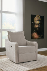 Fine Furniture & Decor - Ashley Furniture - McBurg Living Room - Swivel Power Recliner / Navy - 4480128