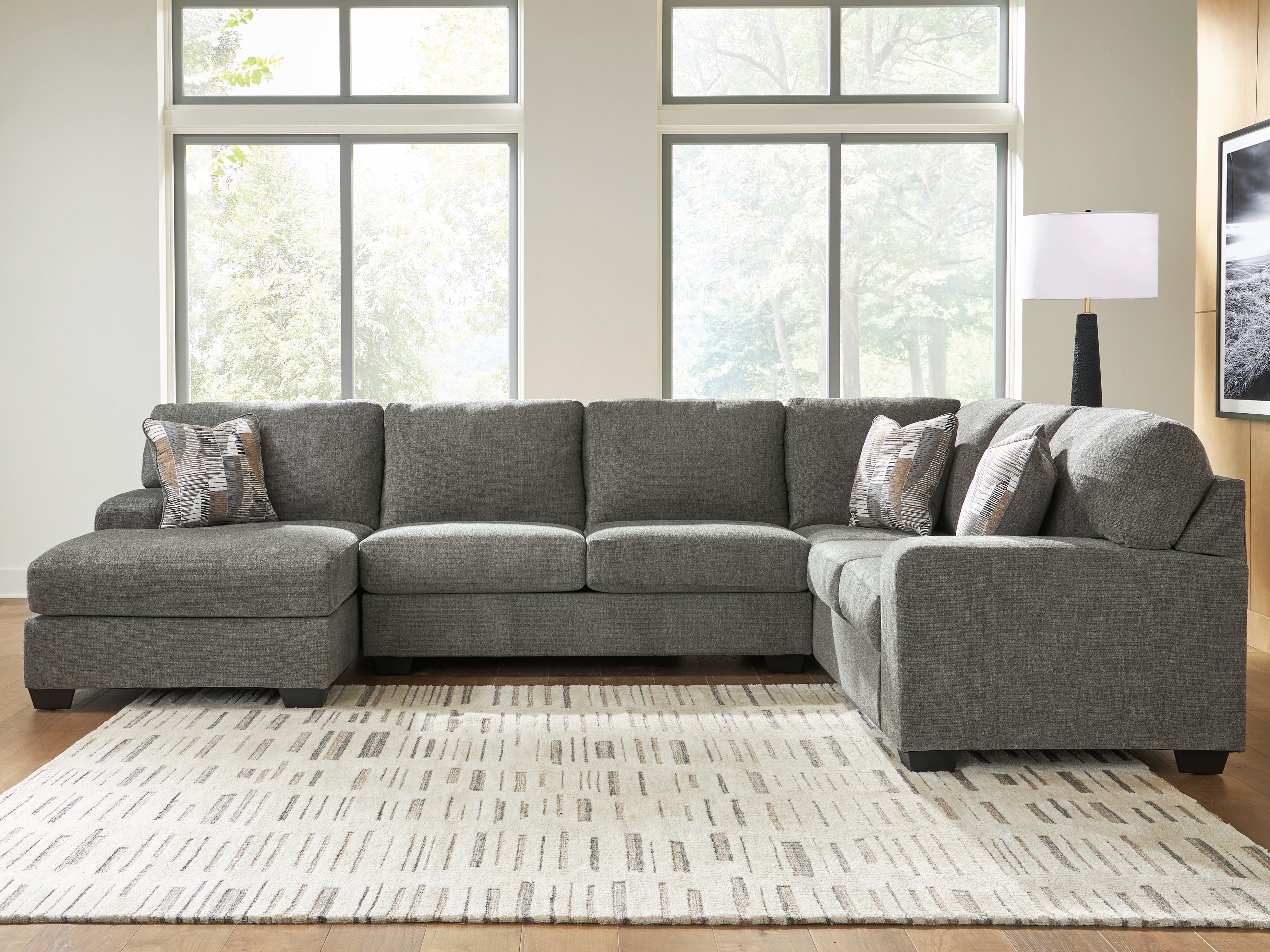 Fine Furniture & Decor - Ashley Furniture - Revenna Sectional - RAF 3-Piece Sectional with Chaise / Greystone - PC48405S1