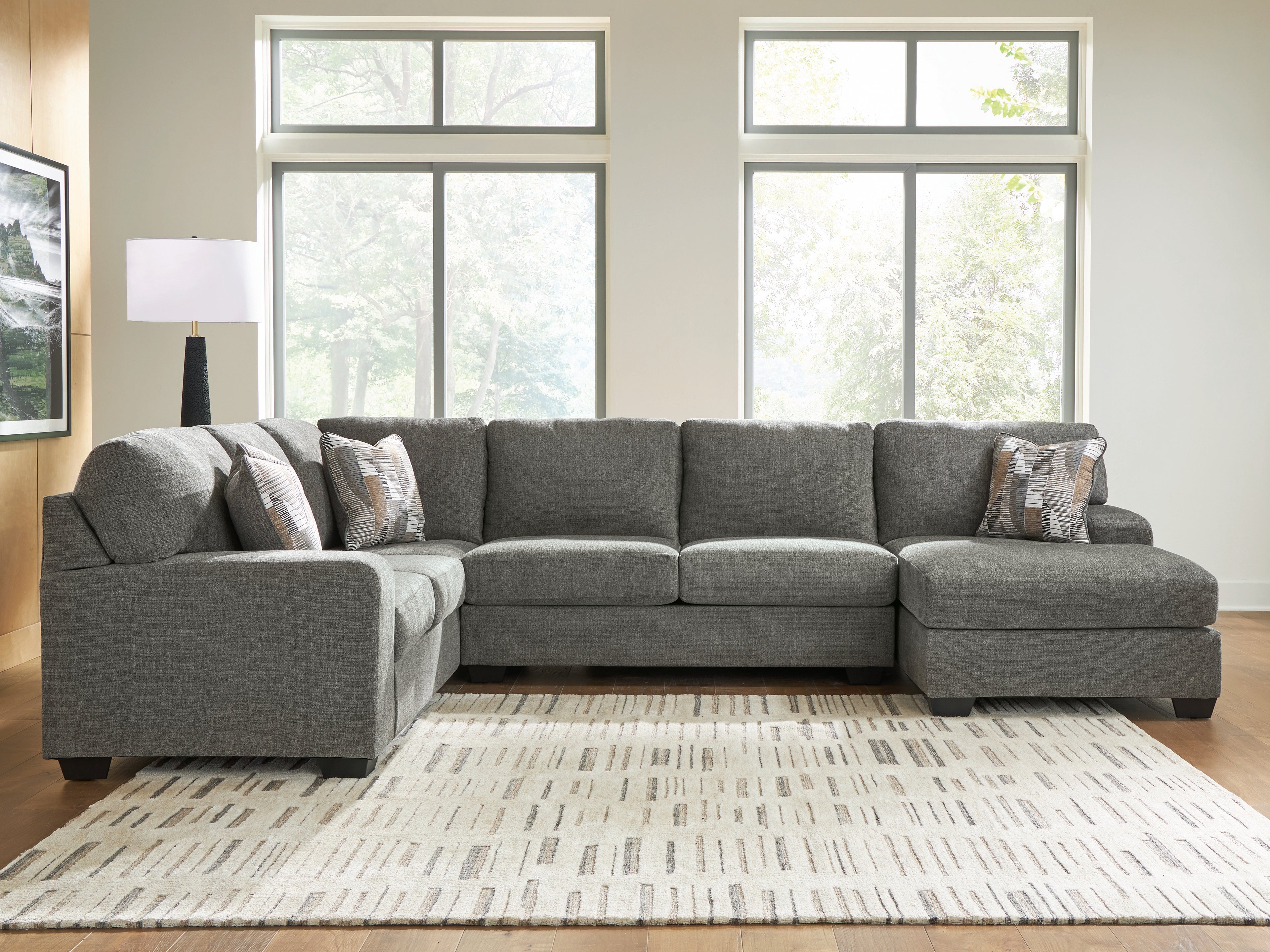 Fine Furniture & Decor - Ashley Furniture - Revenna Sectional - LAF 3-Piece Sleeper Sectional with Chaise / Greystone - PC48405S6