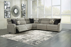 Fine Furniture & Decor - Ashley Furniture - Colleyville Sectional - 7-Piece Power Reclining Sectional with Chaise / Stone - 54405S32
