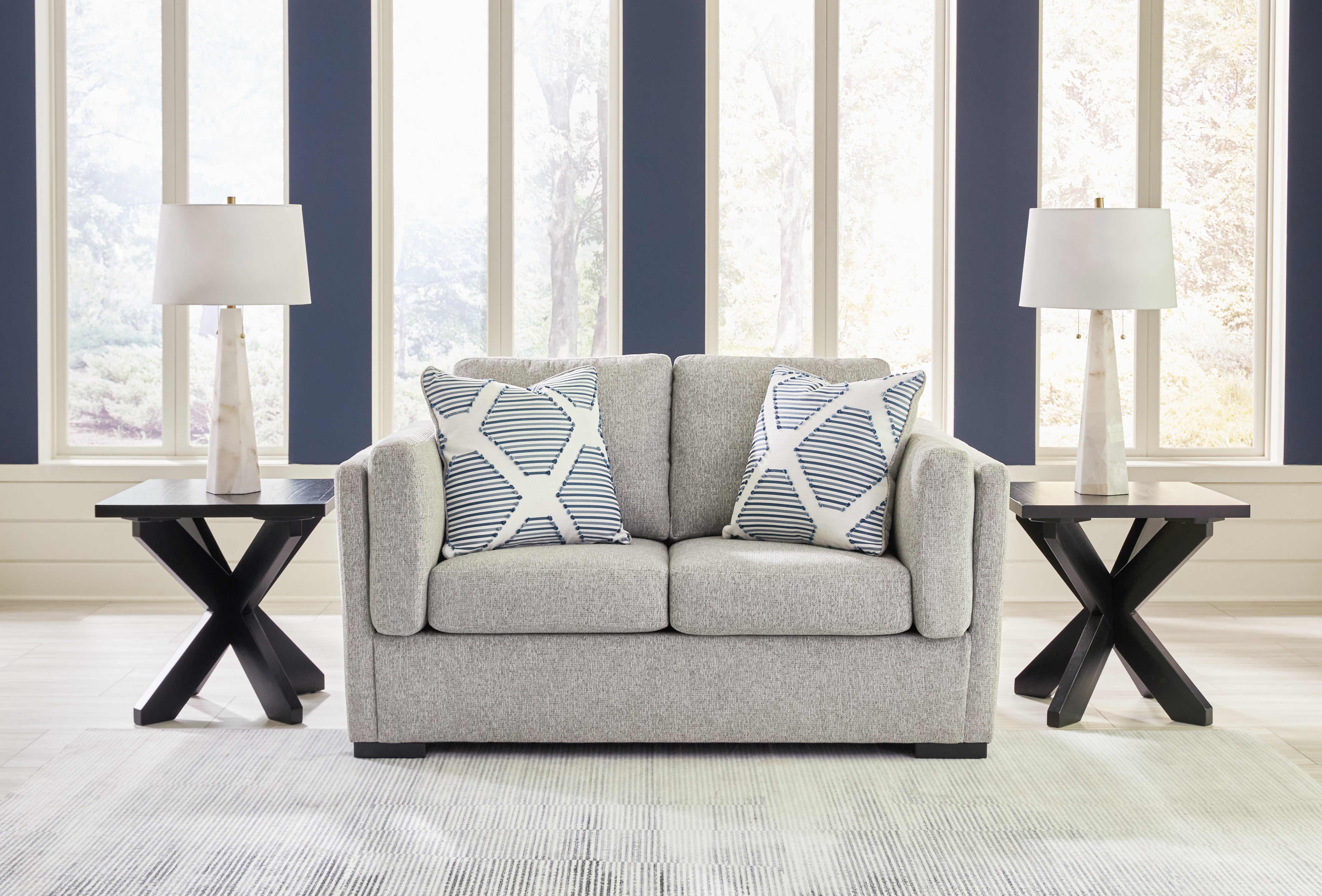 Fine Furniture & Decor - Ashley Furniture - Evansley Living Room - Loveseat / Pewter - 5450335