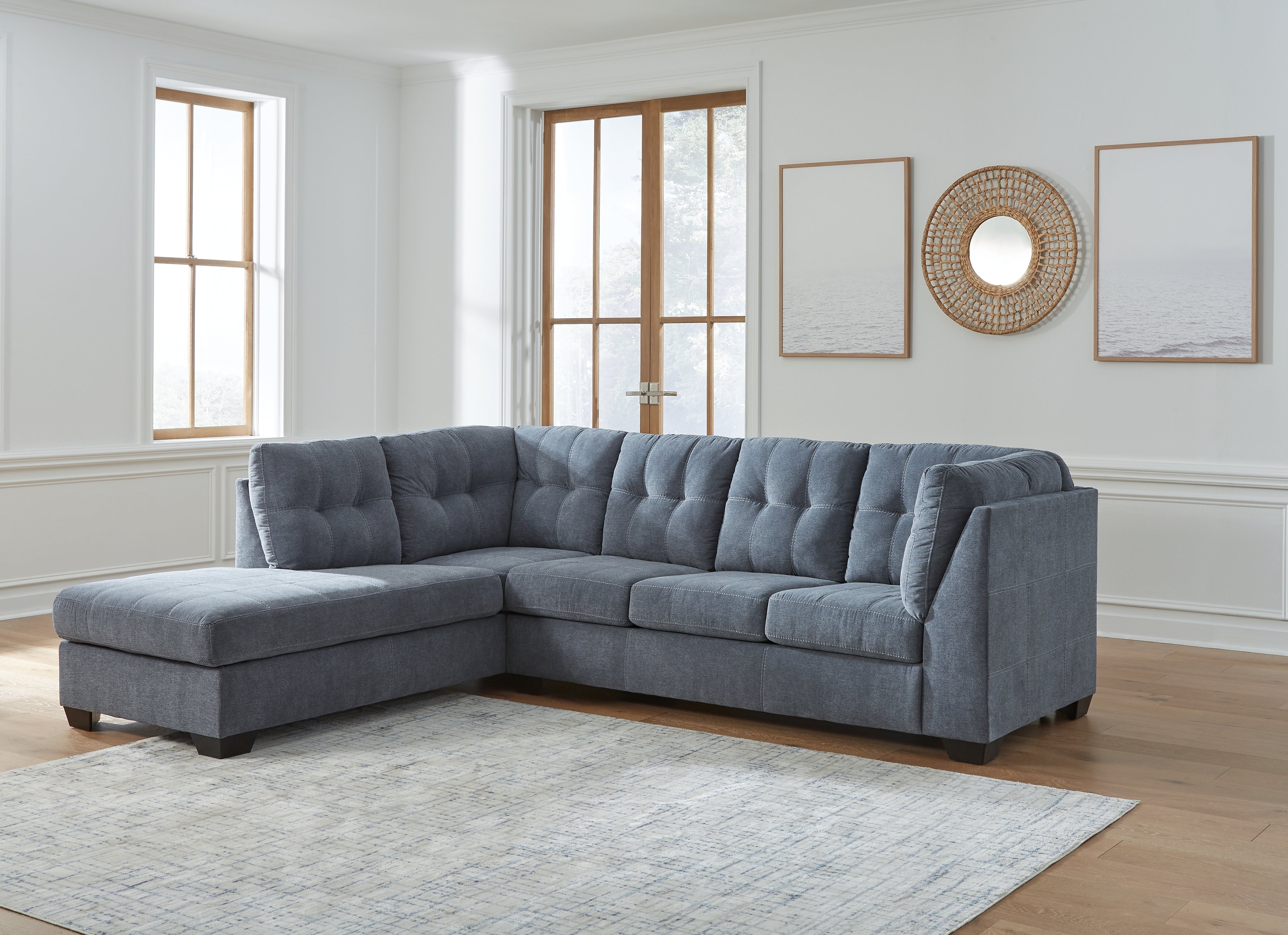 Fine Furniture & Decor - Ashley Furniture - Marleton Sectional - RAF 2-Piece Sectional with Chaise / Denim - 55303S1