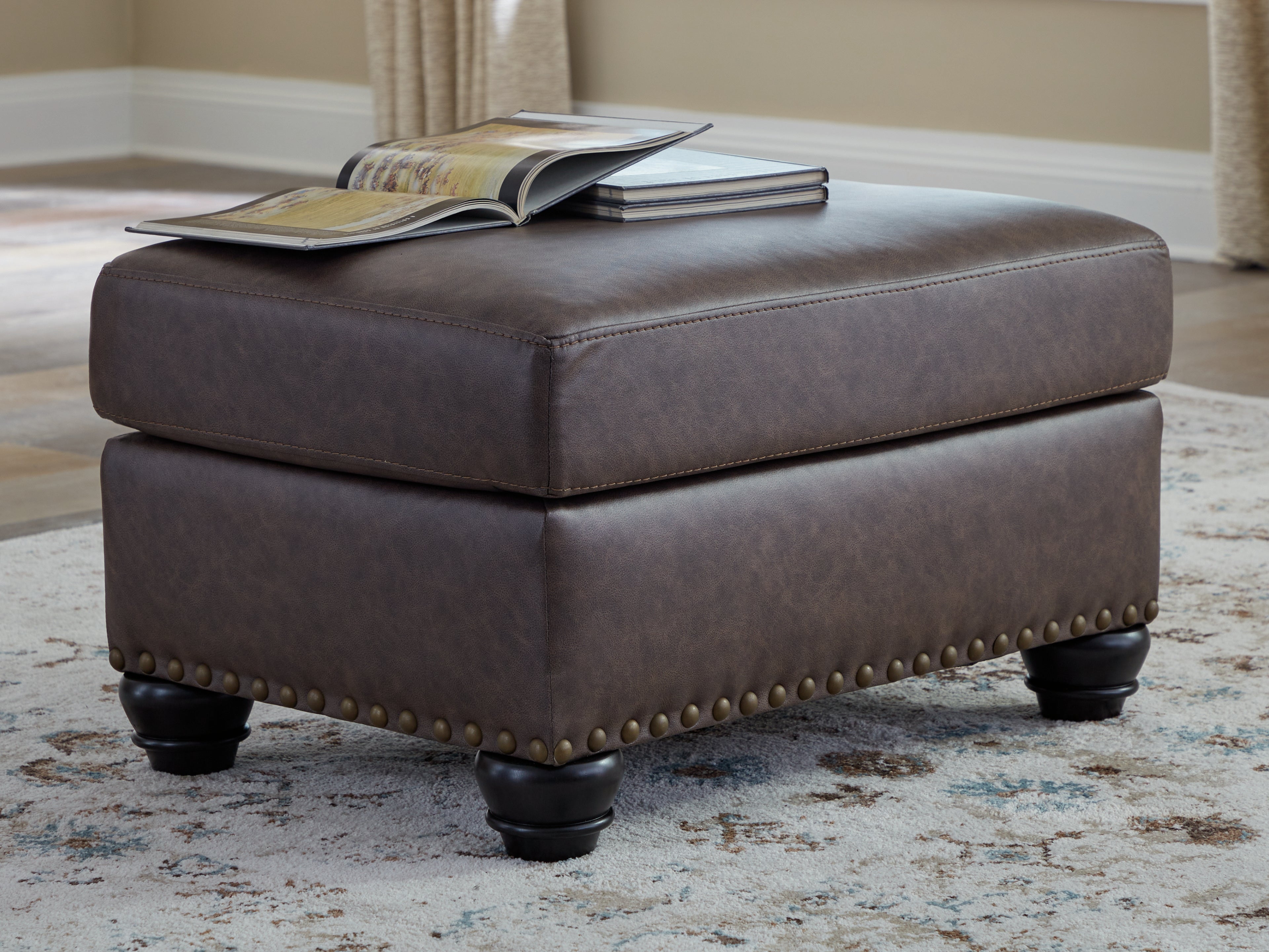 Fine Furniture & Decor - Ashley Furniture - Roxmere Living Room - Ottoman / Umber - 5550314
