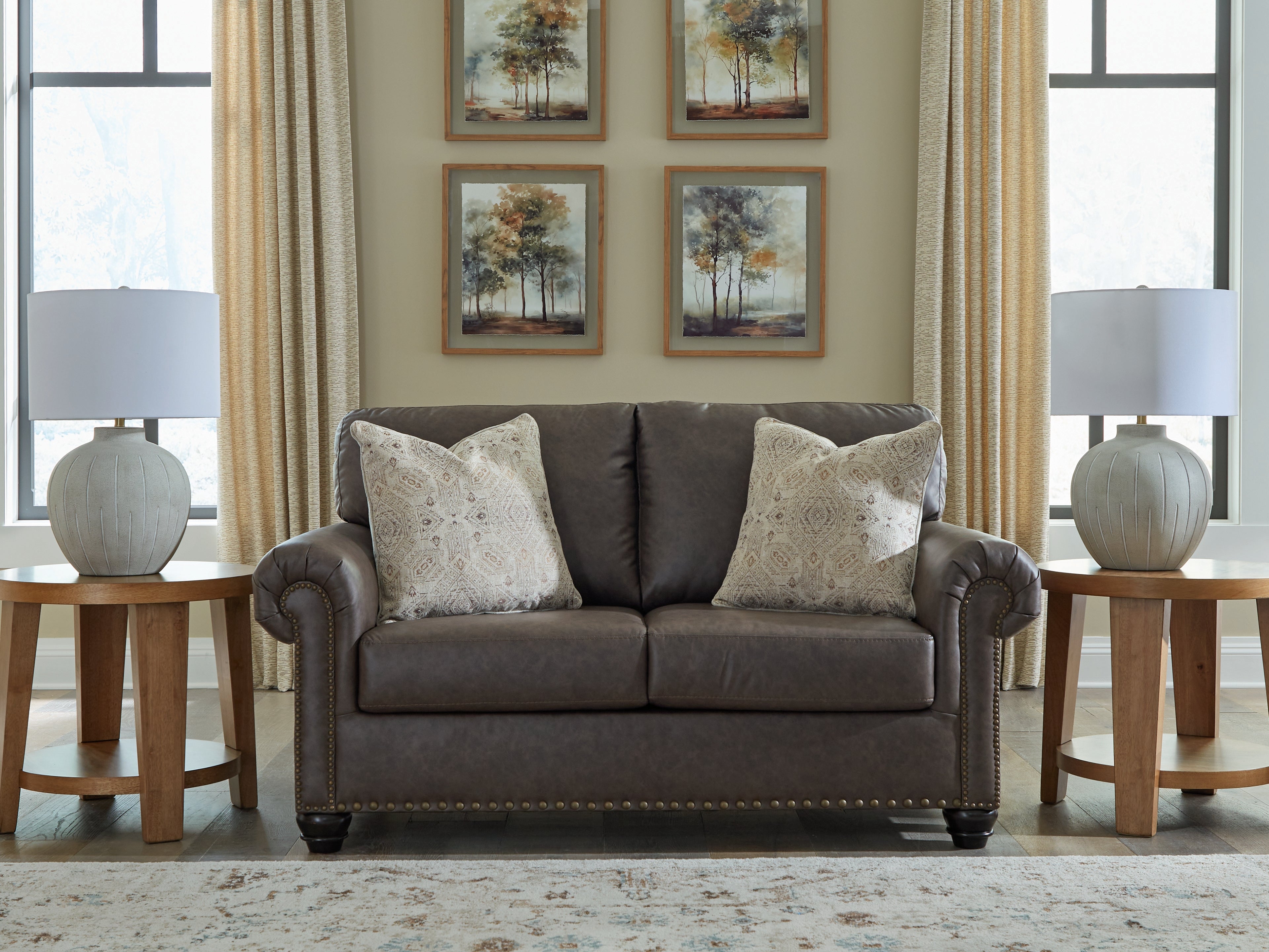 Fine Furniture & Decor - Ashley Furniture - Roxmere Living Room - Loveseat / Umber - 5550335