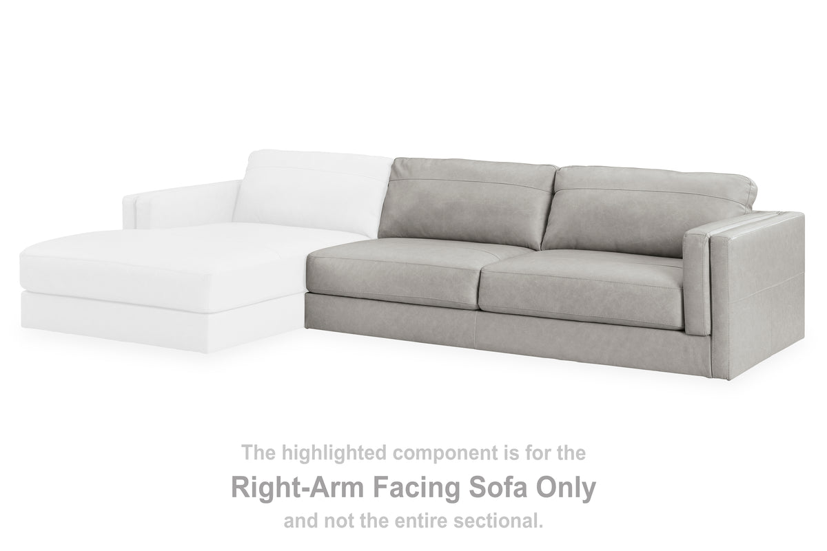 Fine Furniture & Decor - Ashley Furniture - Amiata Sectional - LAF 2-Piece Sectional with Chaise / Glacier - 57404S2