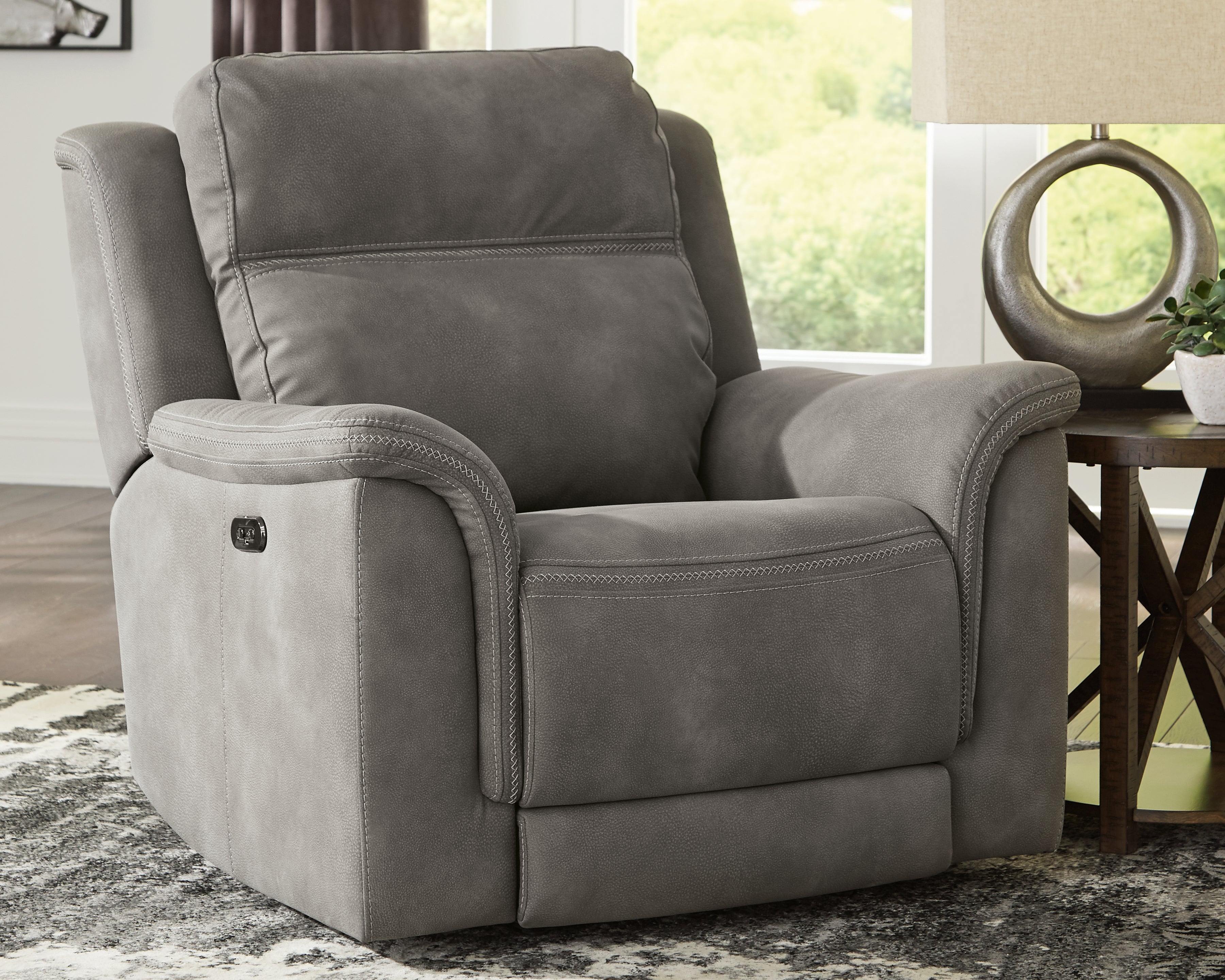 Fine Furniture & Decor - Ashley Furniture - Next-Gen DuraPella Living Room - PWR Recliner/ADJ Headrest / Slate - 5930113