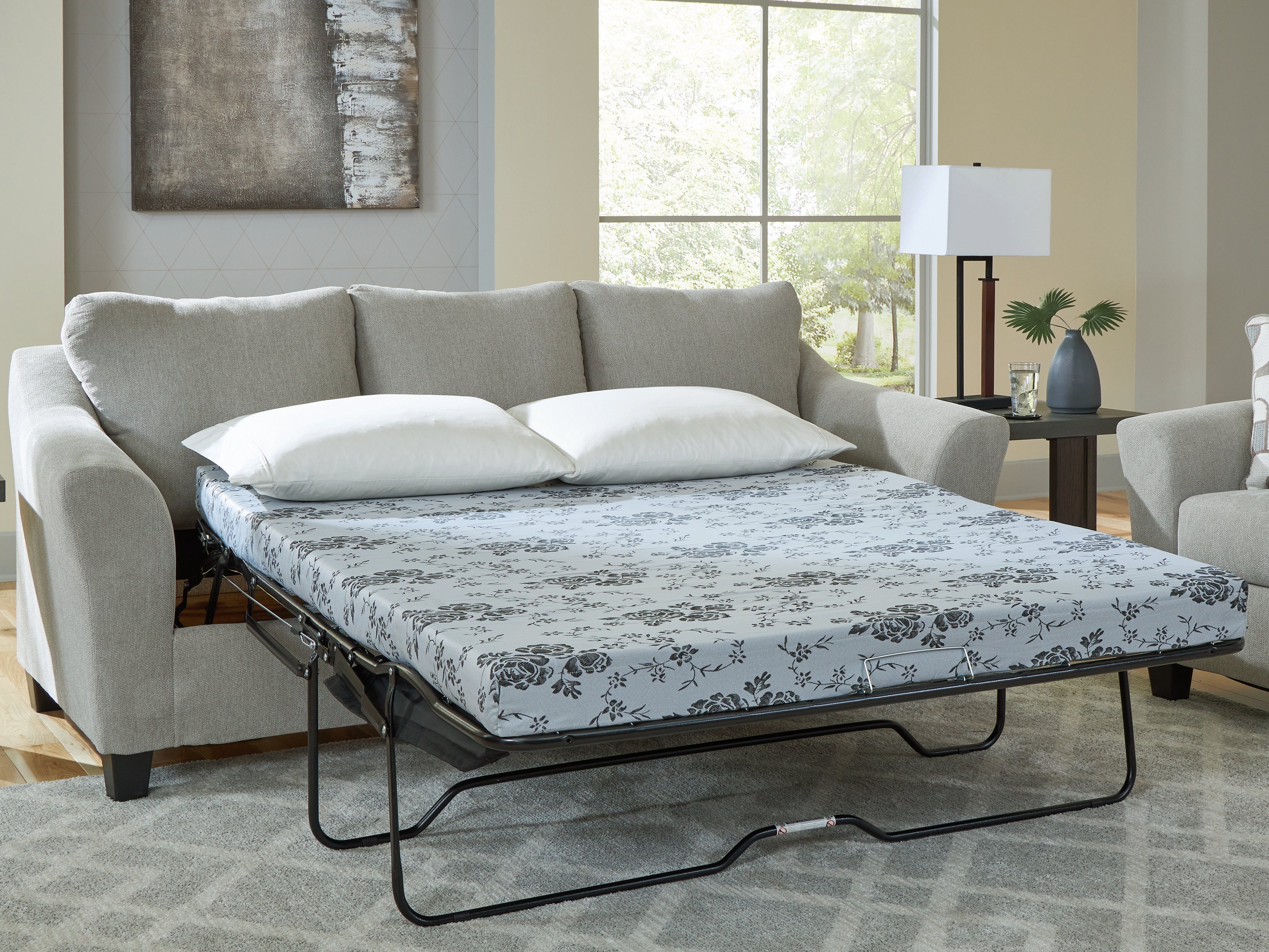 Fine Furniture & Decor - Ashley Furniture - Willarae Living Room - Queen Sofa Sleeper / Taupe - 5980339