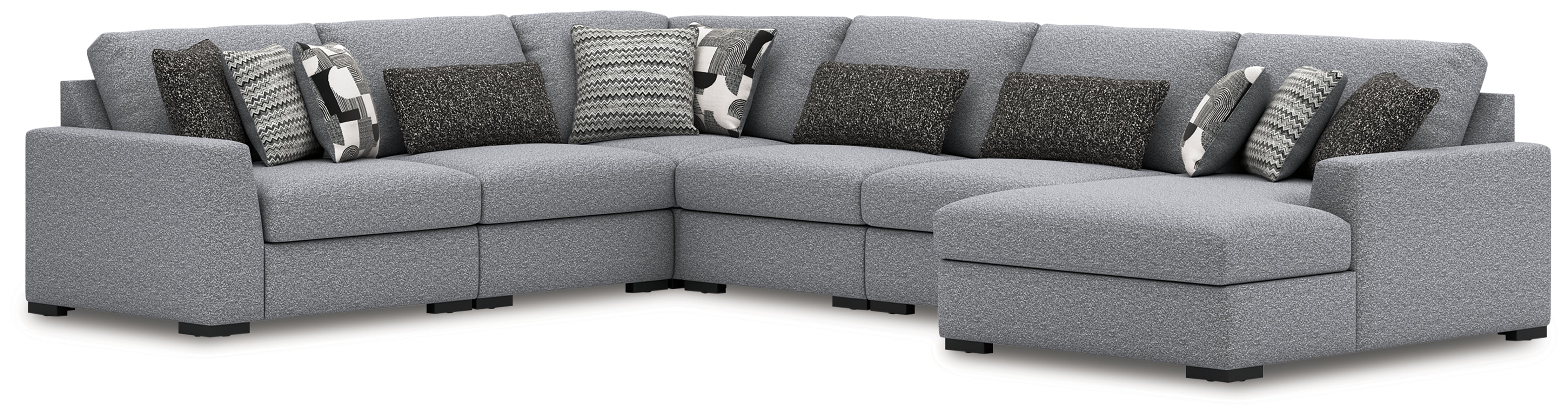 Fine Furniture & Decor - Ashley Furniture - Bealton Sectional - RAF 6-Piece Sectional with Chaise / Salt and Pepper - 61305S12