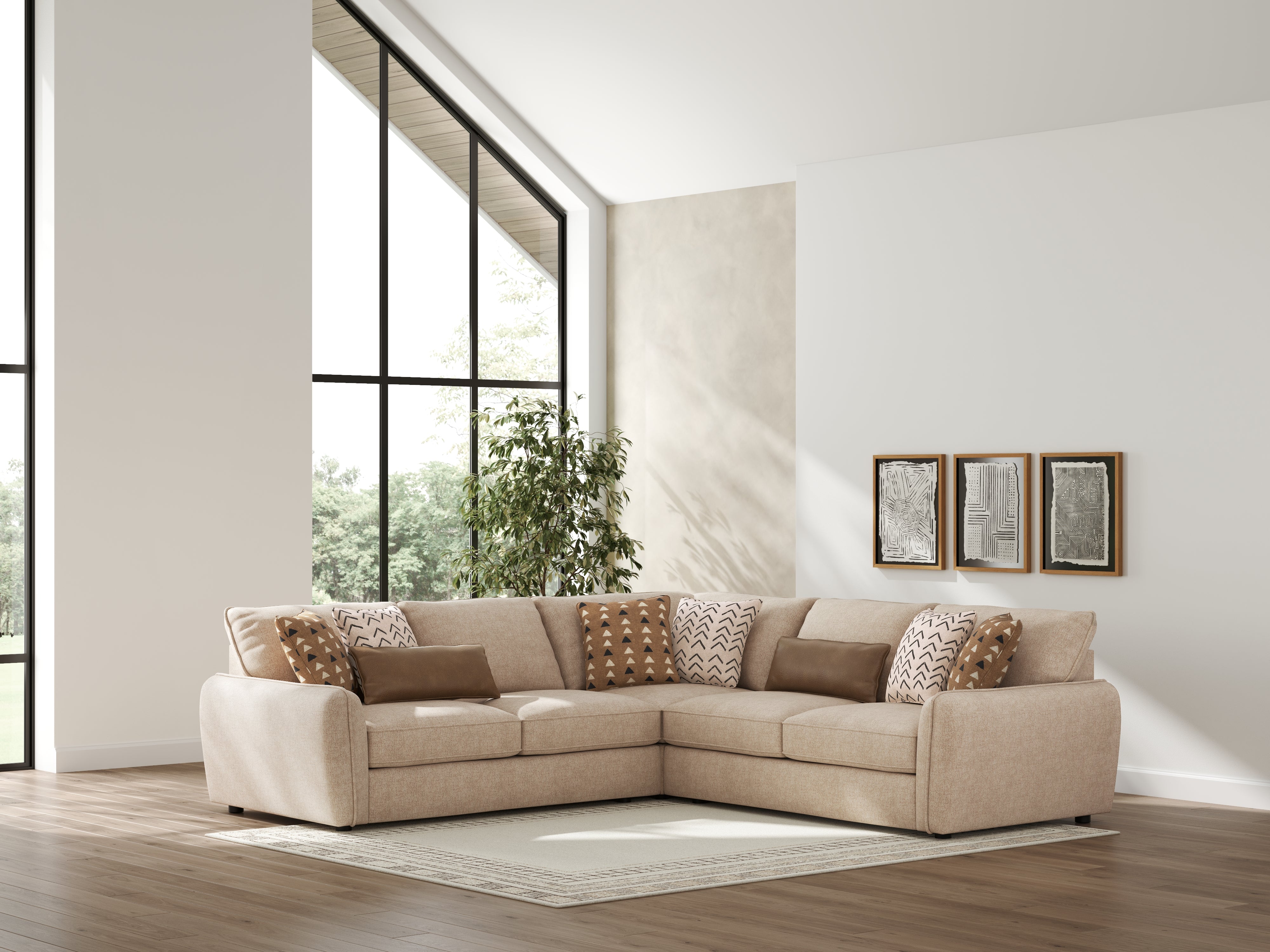 Fine Furniture & Decor - Ashley Furniture - Seyler Sectional - LAF 3-Piece Sectional / Sand - 61405S1