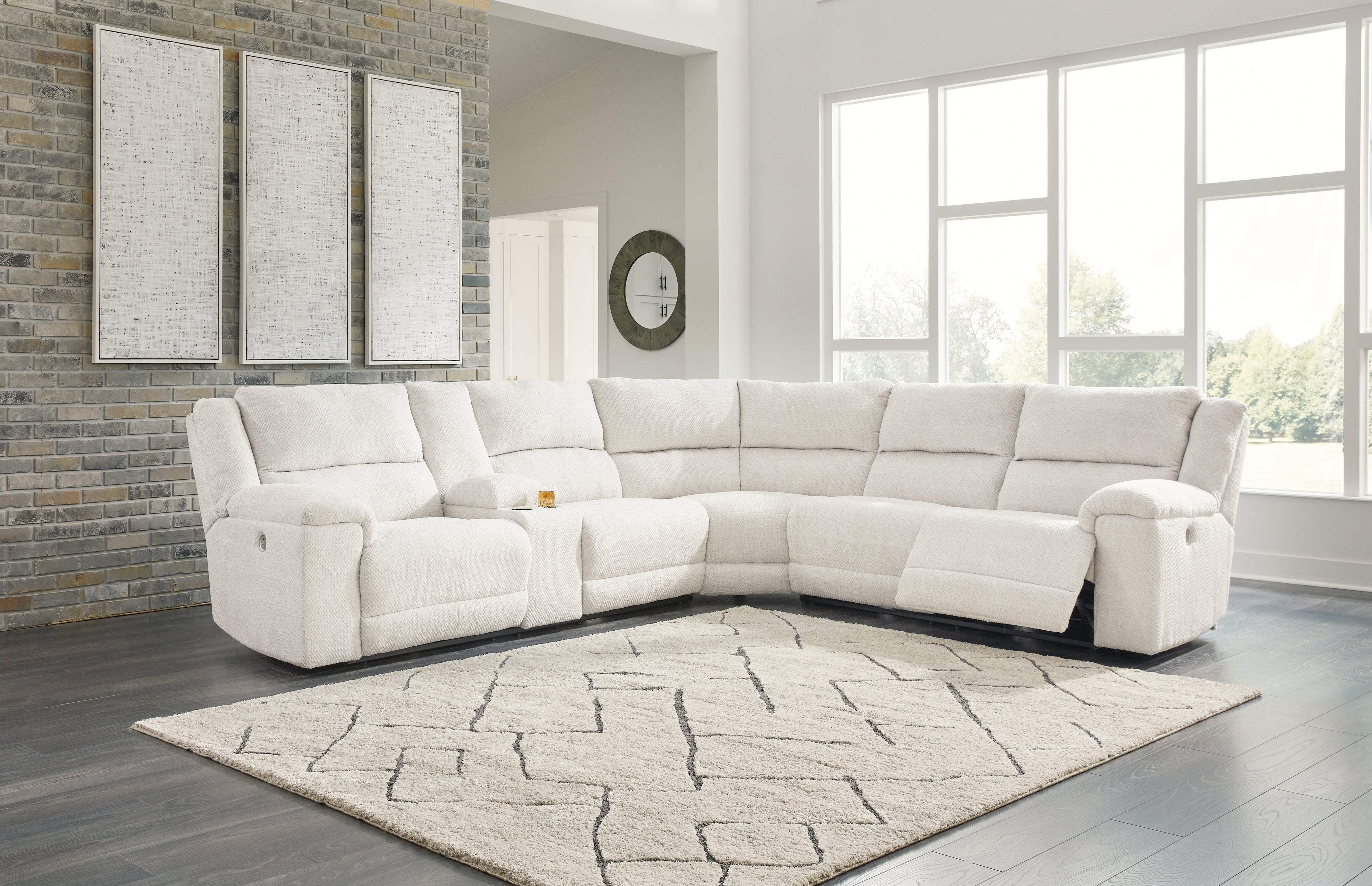Fine Furniture & Decor - Ashley Furniture - Keensburg Sectional - 3-Piece Power Reclining Sectional / Linen - 61807S1