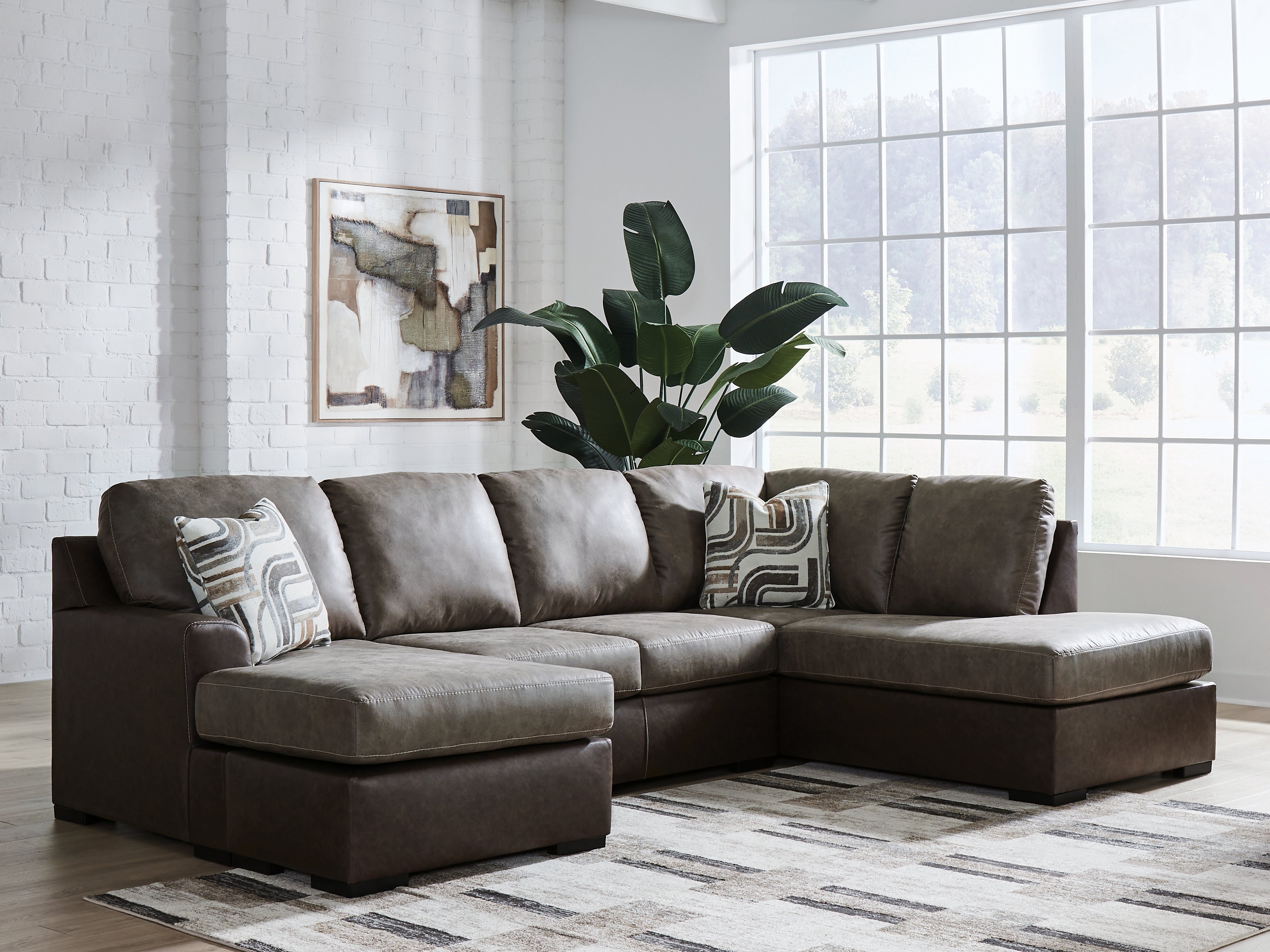 Fine Furniture & Decor - Ashley Furniture - Castille Way Sectional - LAF 2-Piece Sectional with Chaise / Fossil - PC62703S2