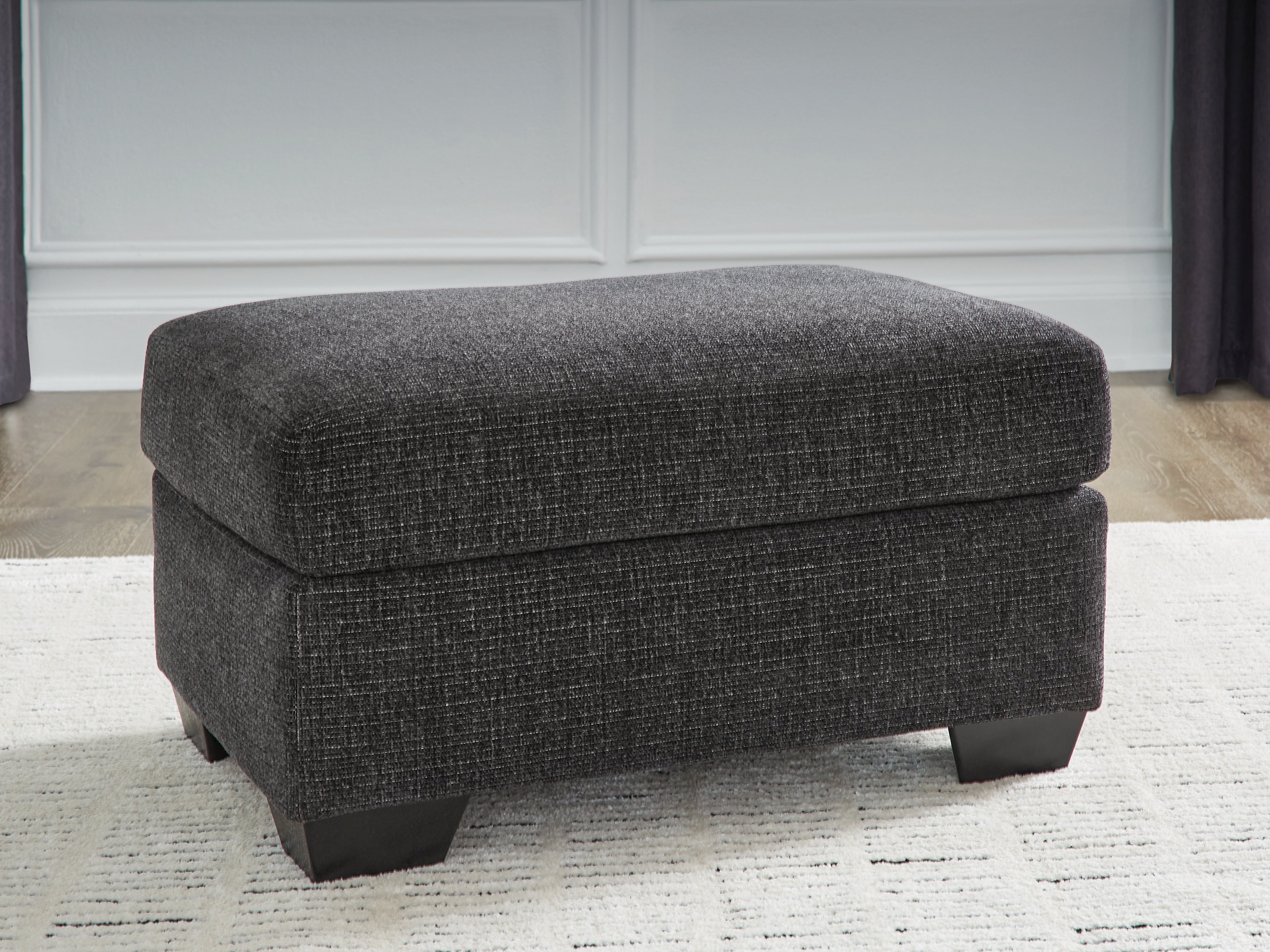 Fine Furniture & Decor - Ashley Furniture - Loreo Living Room - Ottoman / Ebony - 6310114