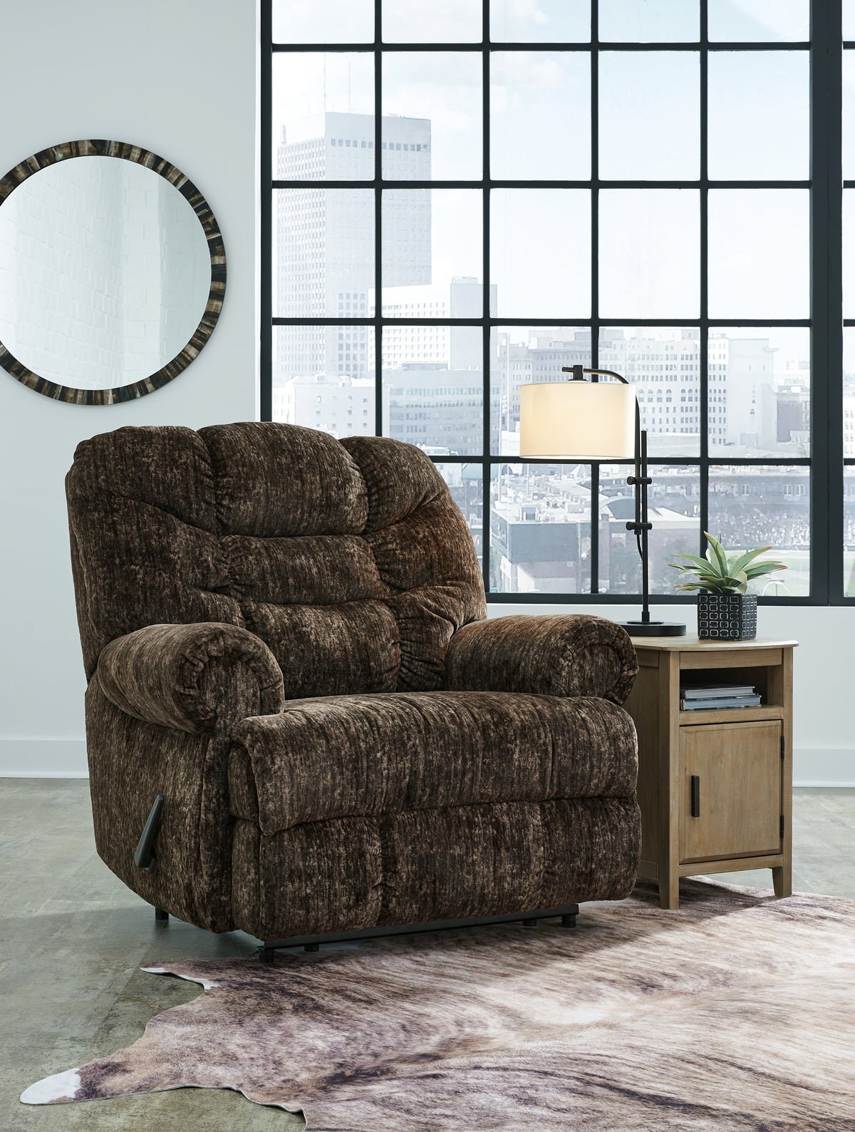 Fine Furniture & Decor - Ashley Furniture - Movie Man Living Room - Zero Wall Recliner / Taupe - 6380329