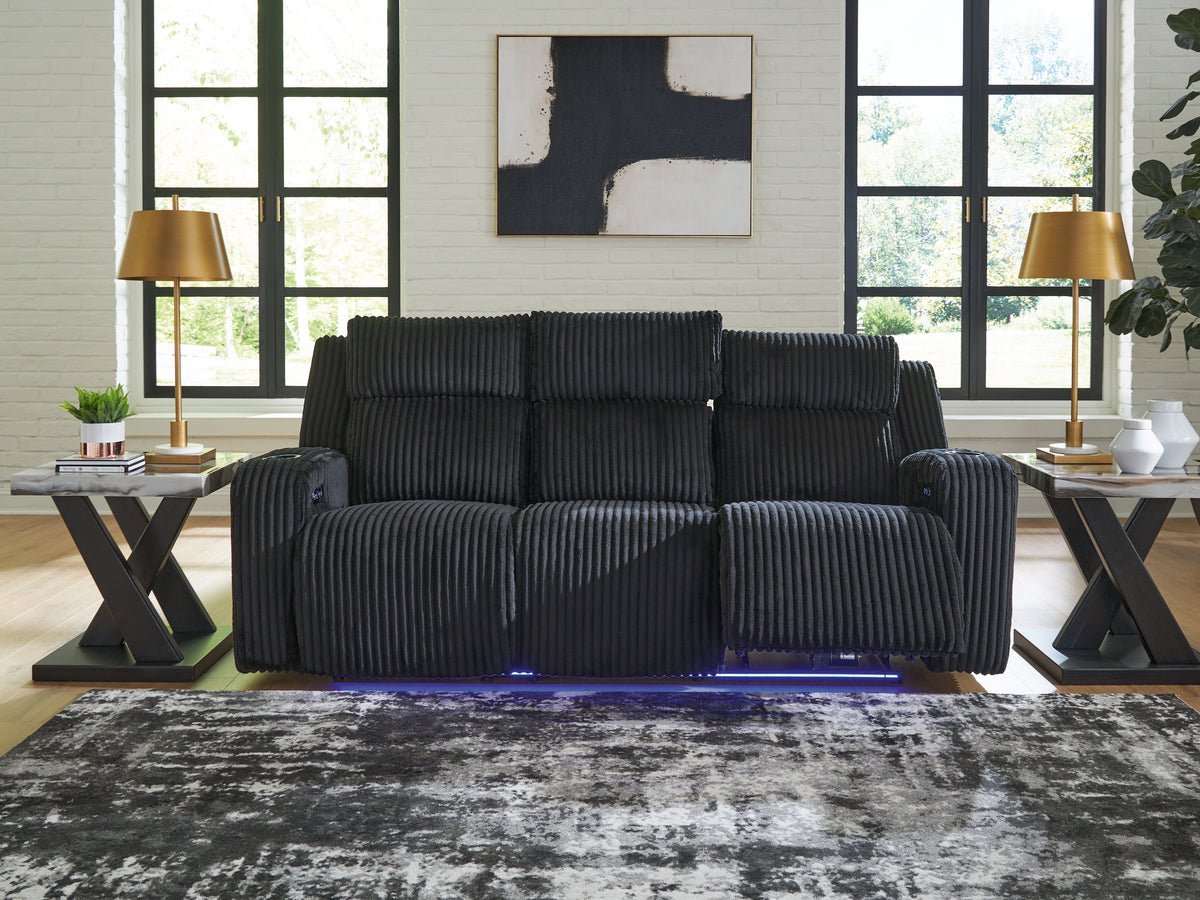 Fine Furniture & Decor - Ashley Furniture - Forest Lake Living Room - PWR Recliner/ADJ Headrest / Black - PC6420213