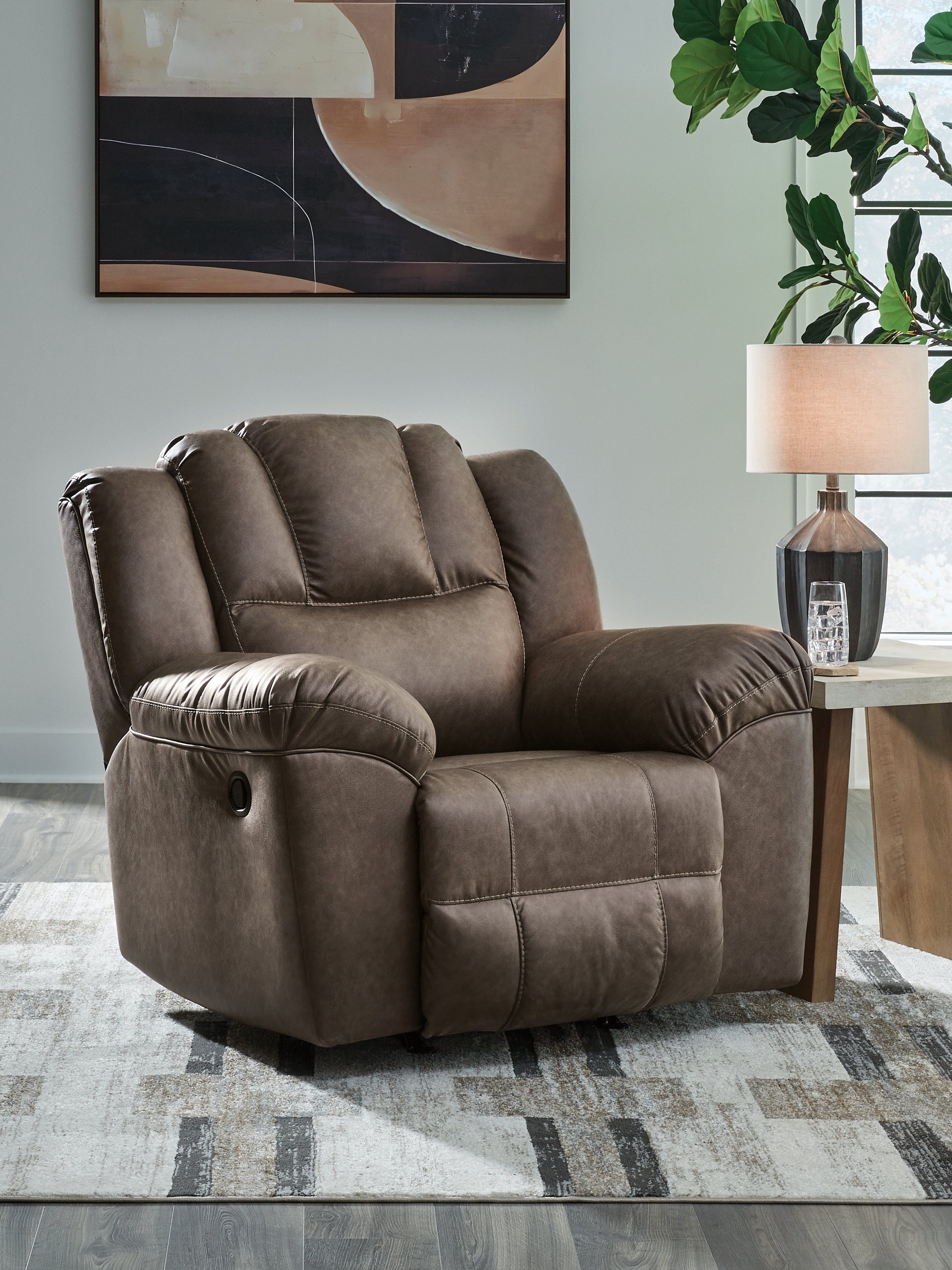 Fine Furniture & Decor - Ashley Furniture - Lowilla Living Room - Rocker Recliner / Driftwood - PC6450625