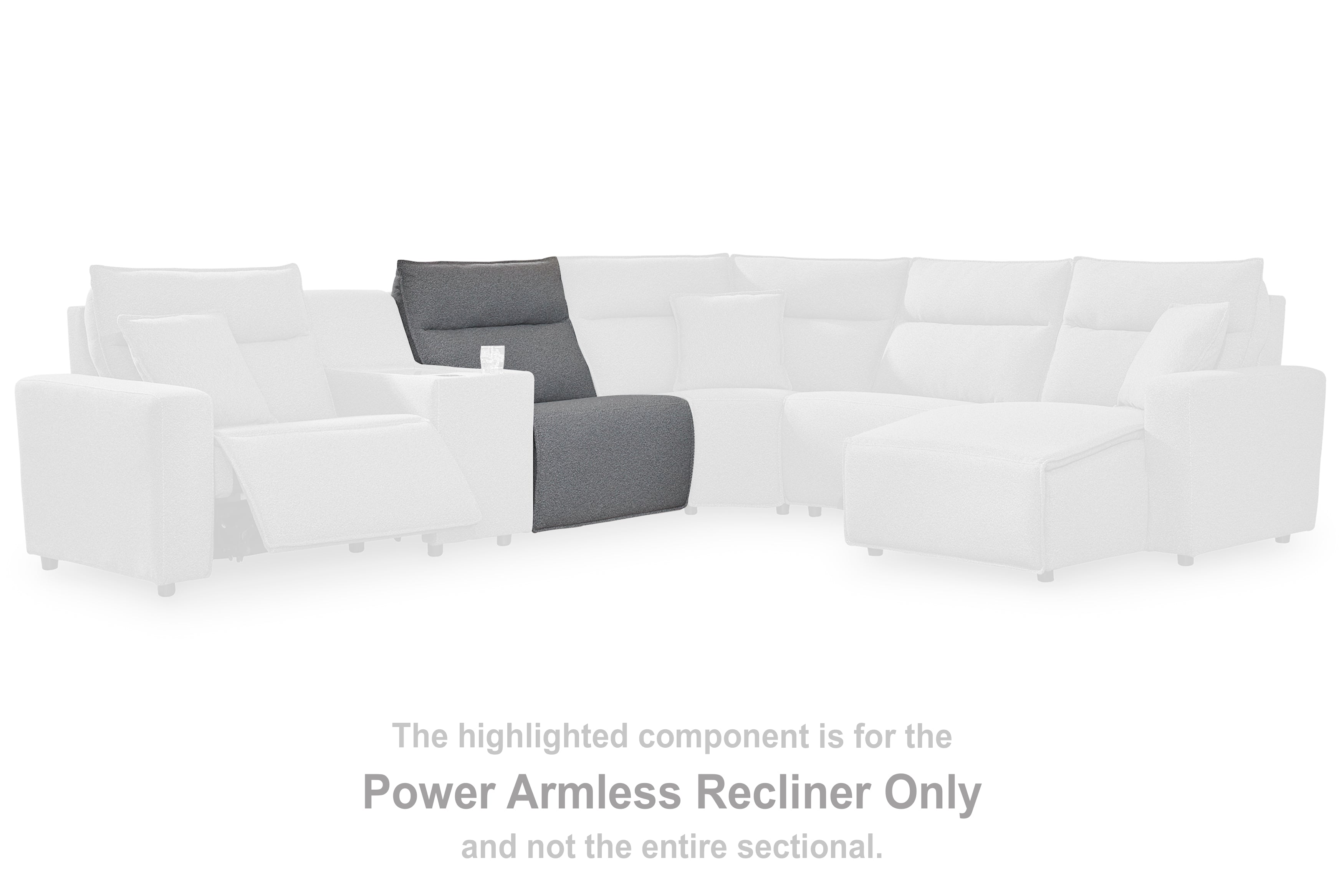 Fine Furniture & Decor - Ashley Furniture - ModMax II Sectionals - PWR Armless REC w/ADJ Headrest - 6590631