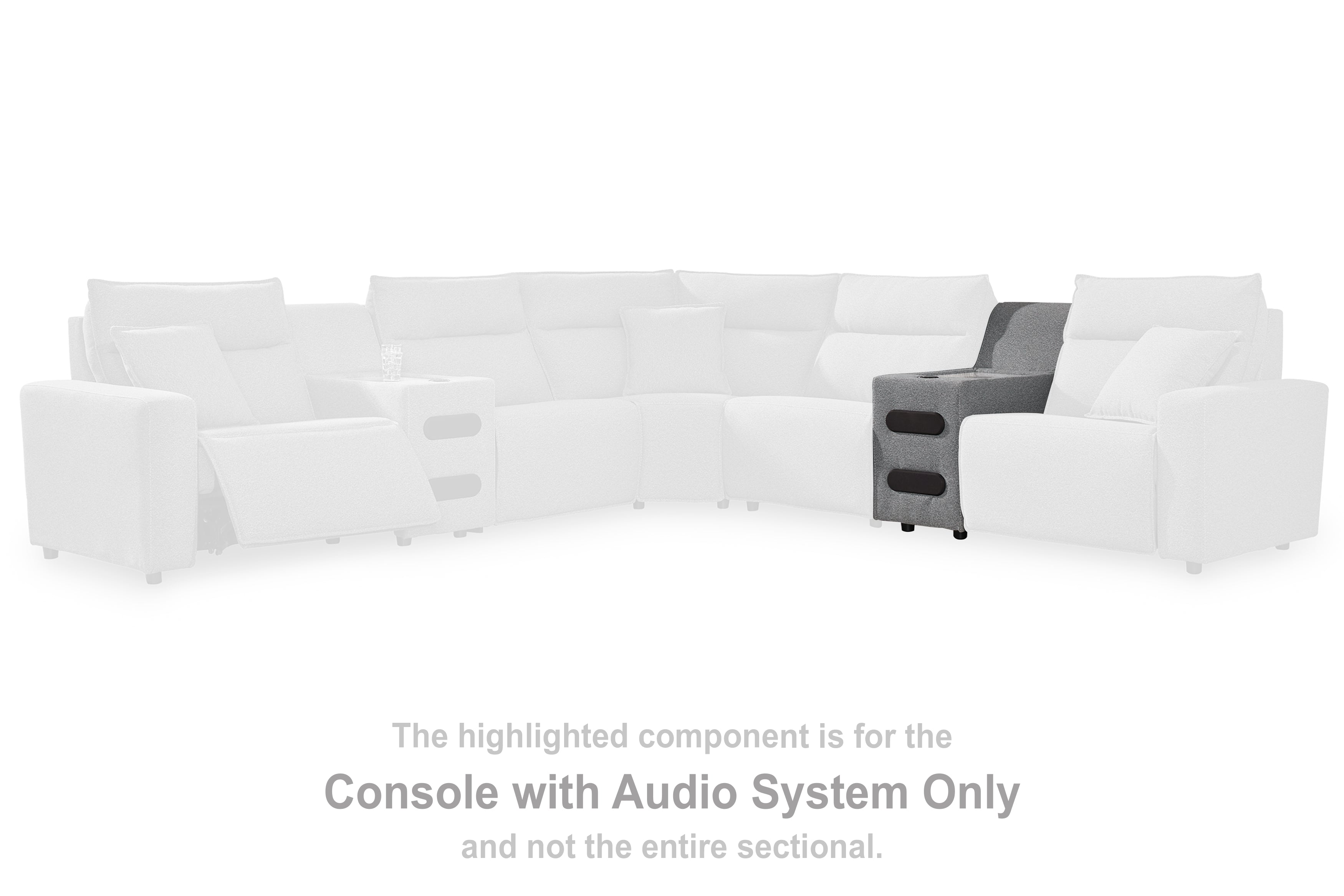 Fine Furniture & Decor - Ashley Furniture - ModMax II Sectionals - Console with Audio System - 6590660