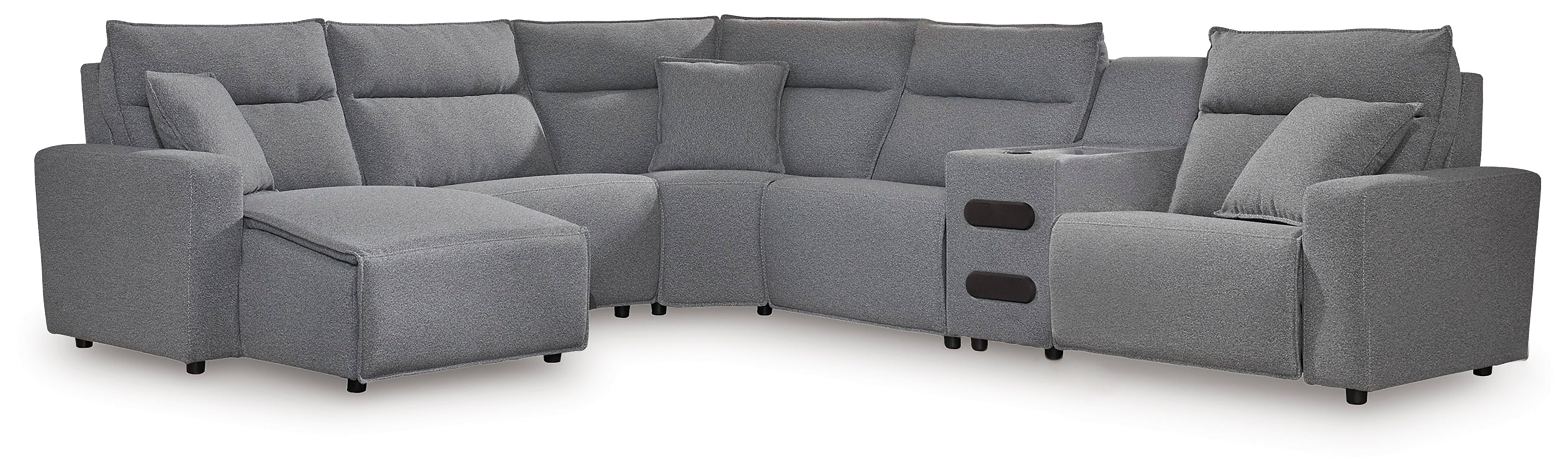 Fine Furniture & Decor - Ashley Furniture - ModMax II Sectionals - 6-Piece Reclining Sectional with Chaise and Audio Console - 65906S29