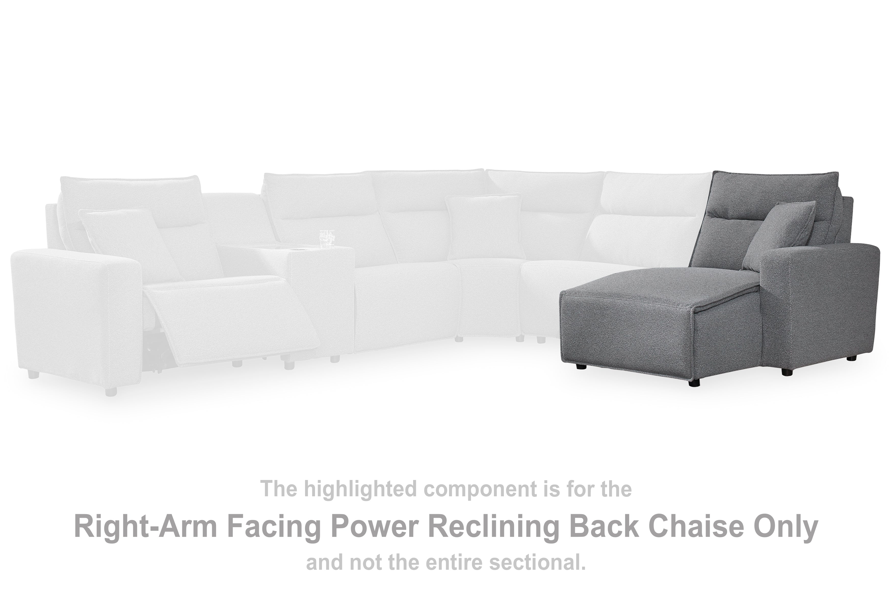 Fine Furniture & Decor - Ashley Furniture - ModMax II Sectionals - RAF Press Back Power Chaise - 6590697