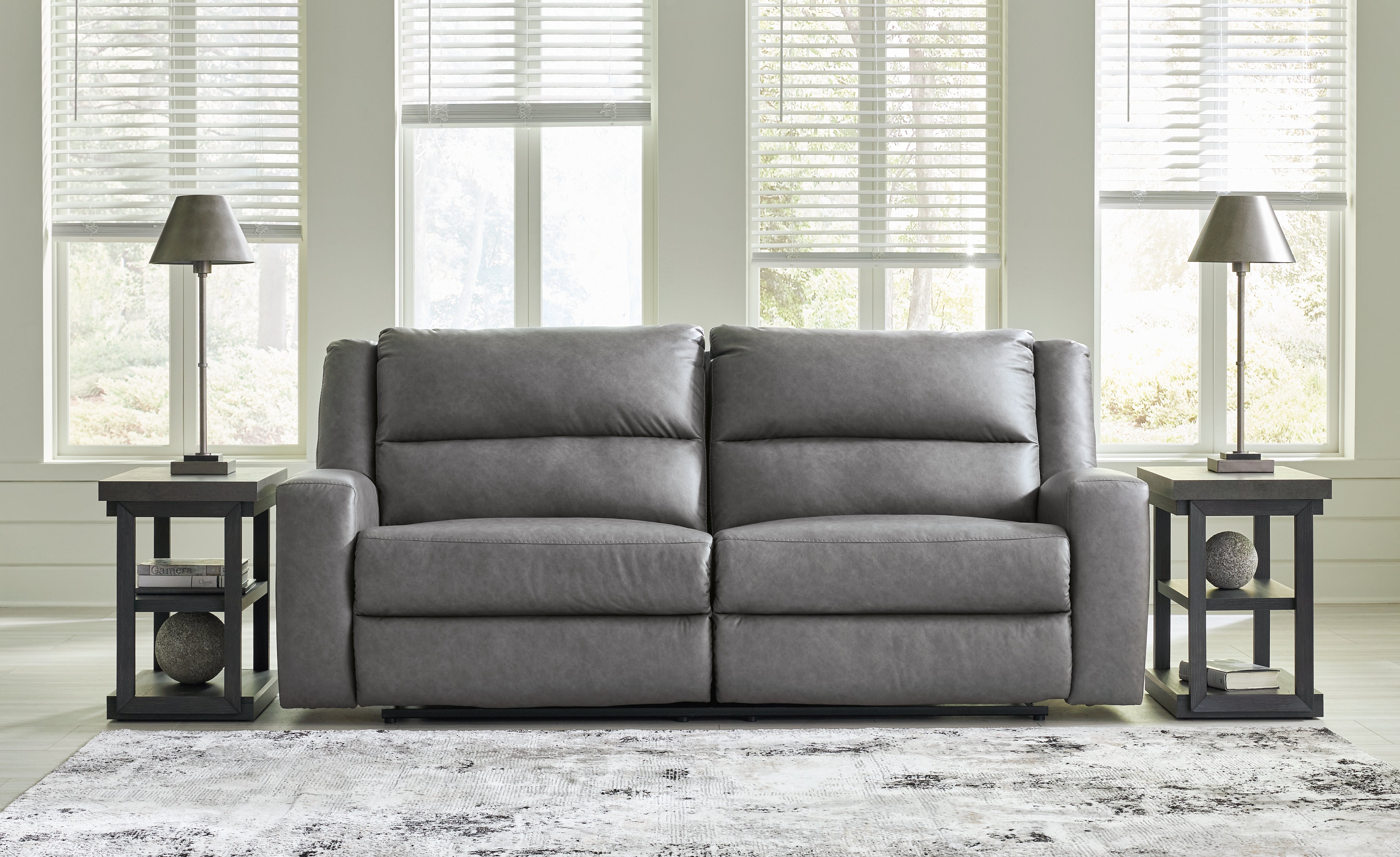 Fine Furniture & Decor - Ashley Furniture - Brixworth Living Room - 2 Seat Reclining Sofa / Slate - 6910681