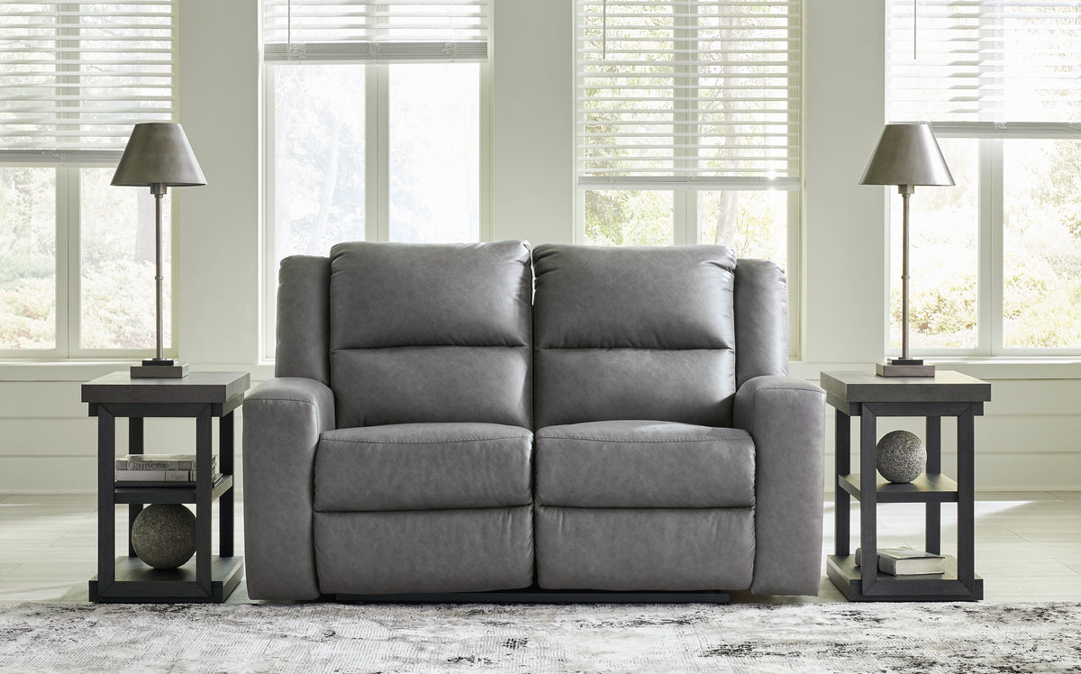 Fine Furniture & Decor - Ashley Furniture - Brixworth Living Room - Reclining Loveseat / Slate - 6910686