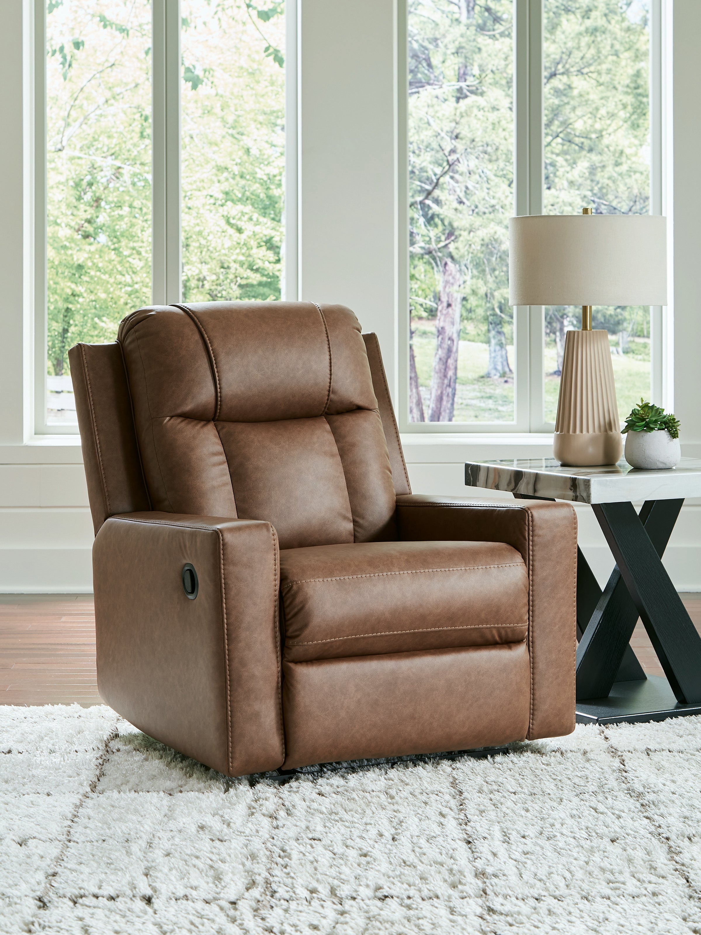 Fine Furniture & Decor - Ashley Furniture - Mackmenville Living Room - Zero Wall Recliner / Caramel - 7471429