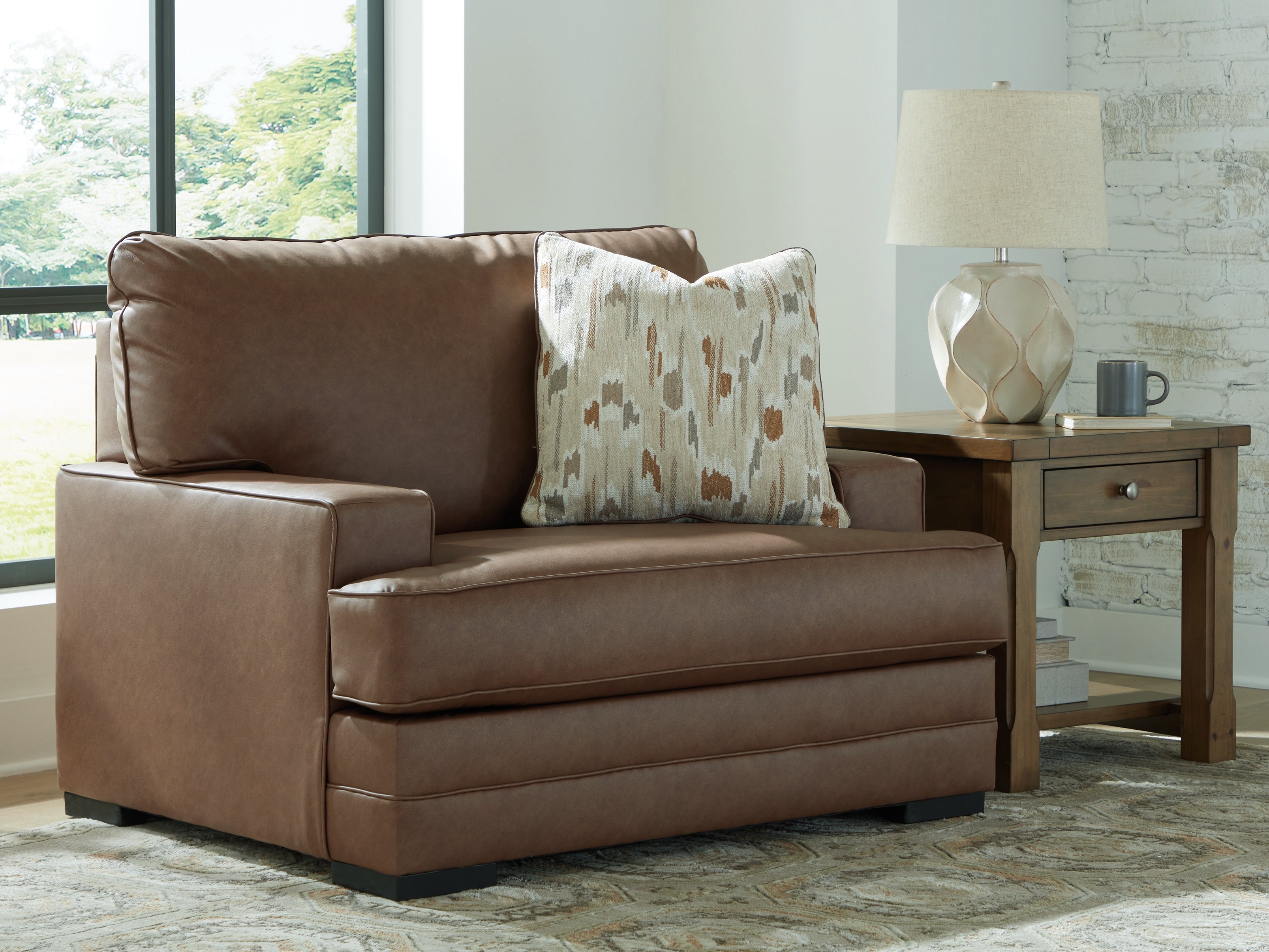 Fine Furniture & Decor - Ashley Furniture - VillaCourt Living Room - Chair and a Half / Caramel - 7490923