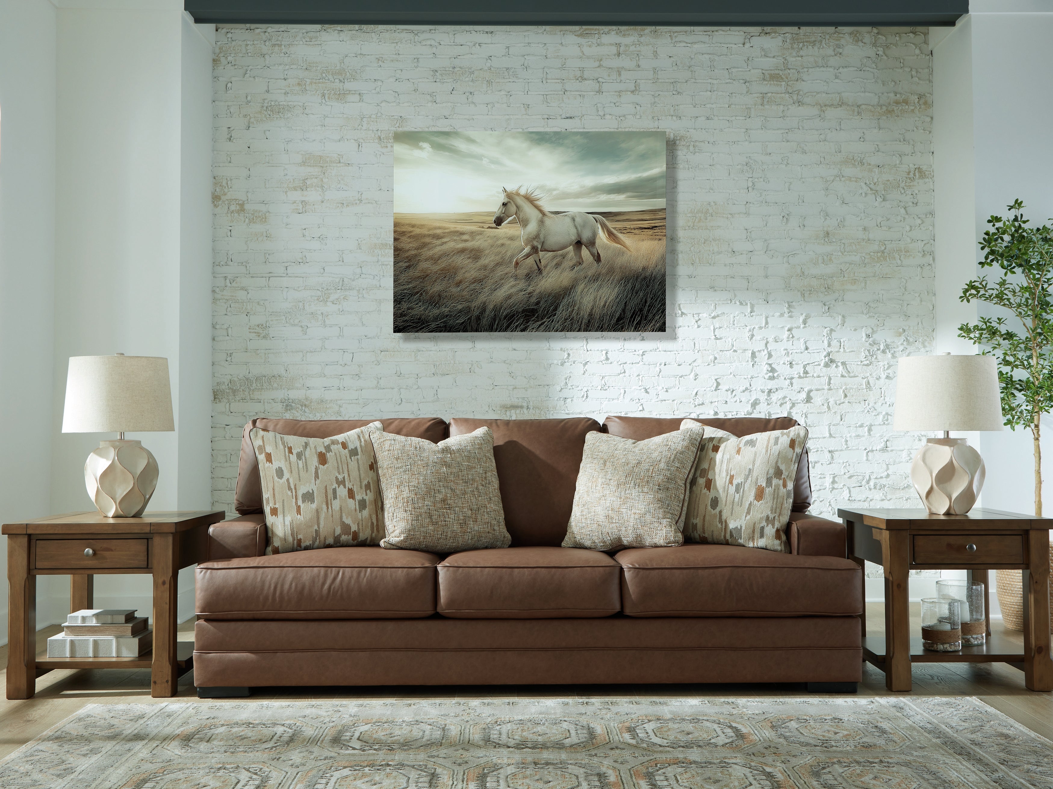 Fine Furniture & Decor - Ashley Furniture - VillaCourt Living Room - Sofa / Caramel - 7490938