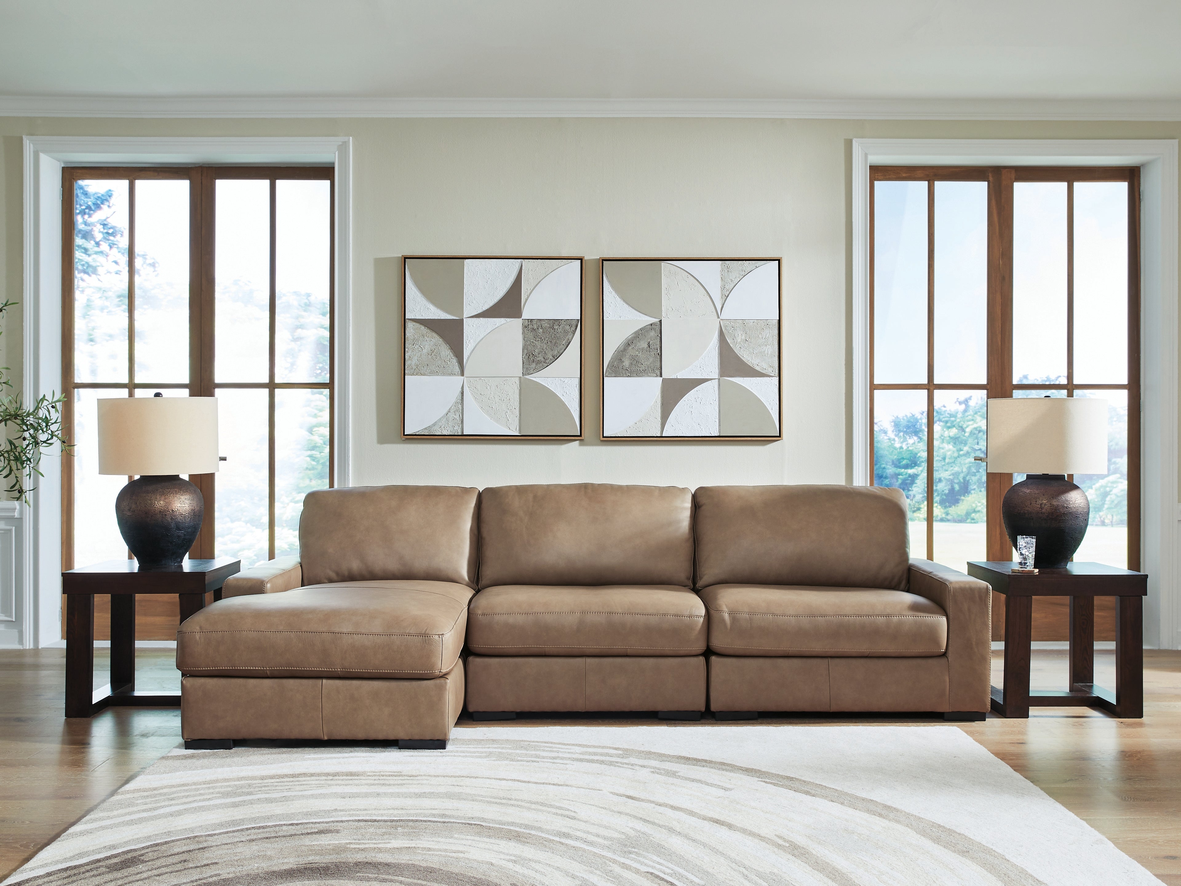 Fine Furniture & Decor - Ashley Furniture - Veronella Sectional - RAF 3-Piece Sectional with Chaise / Sahara - 76106S5