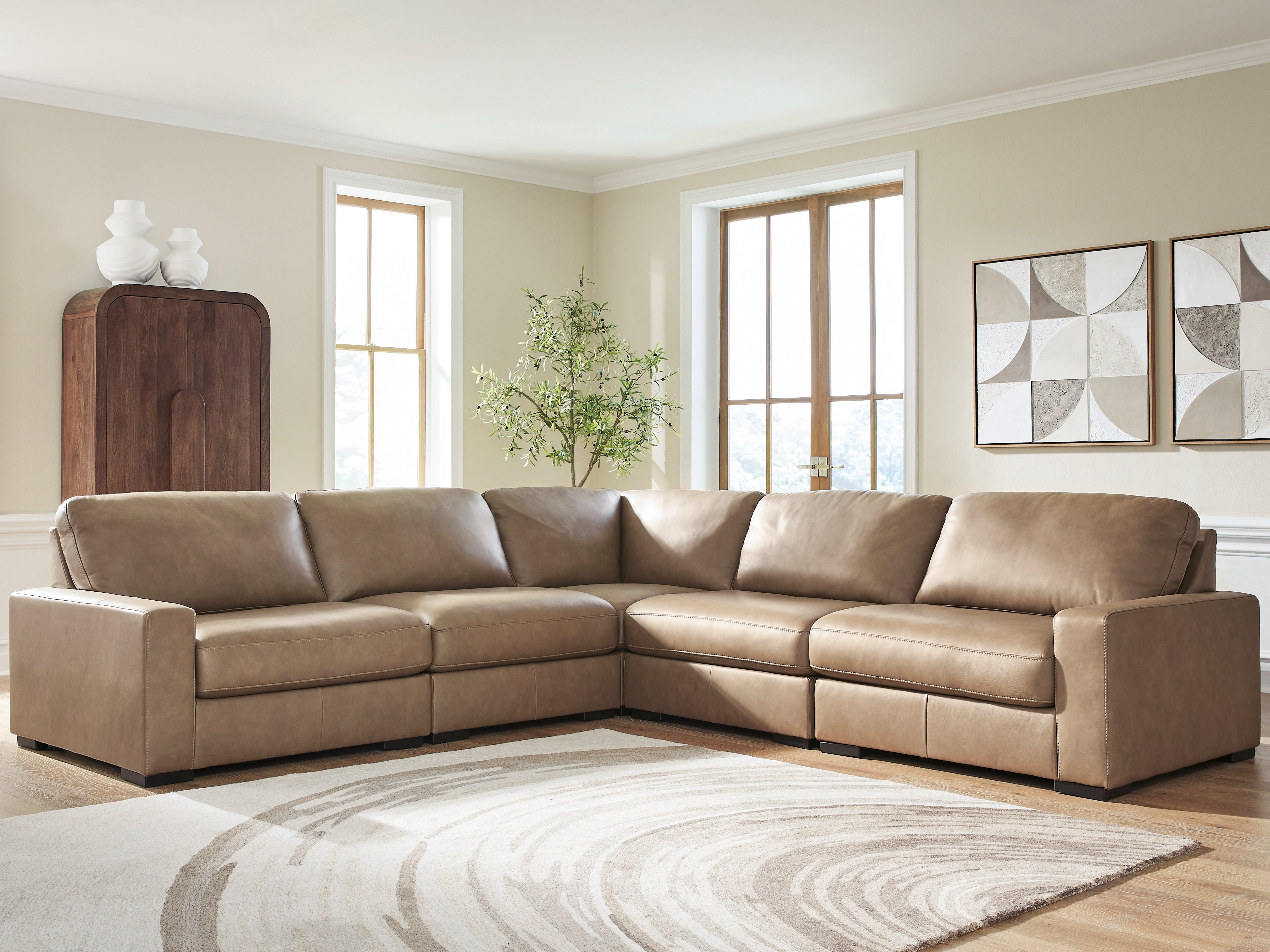 Fine Furniture & Decor - Ashley Furniture - Veronella Sectional - RAF 5-Piece Sectional / Sahara - 76106S17