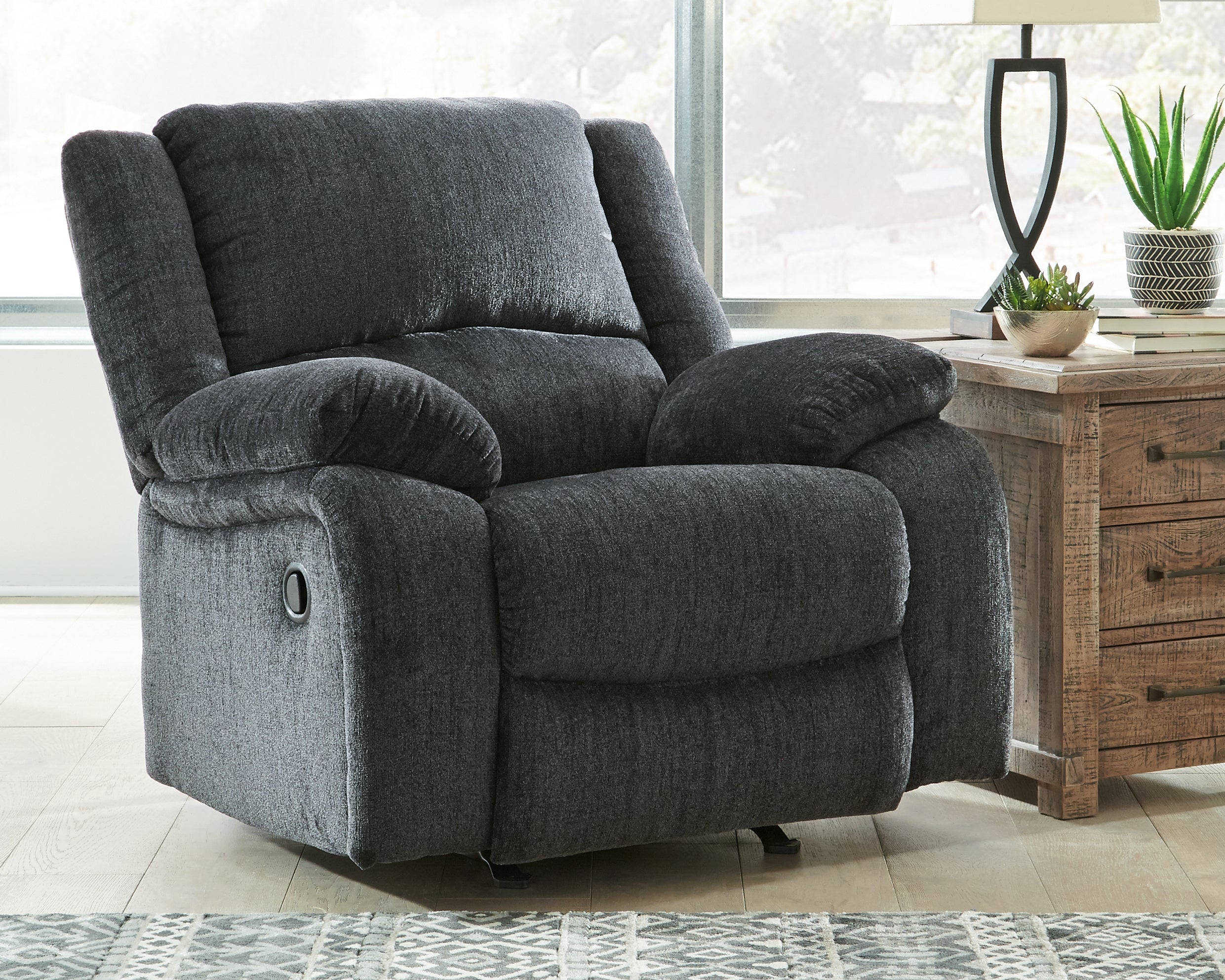 Fine Furniture & Decor - Ashley Furniture - Draycoll Living Room - Rocker Recliner / Slate - 7650425