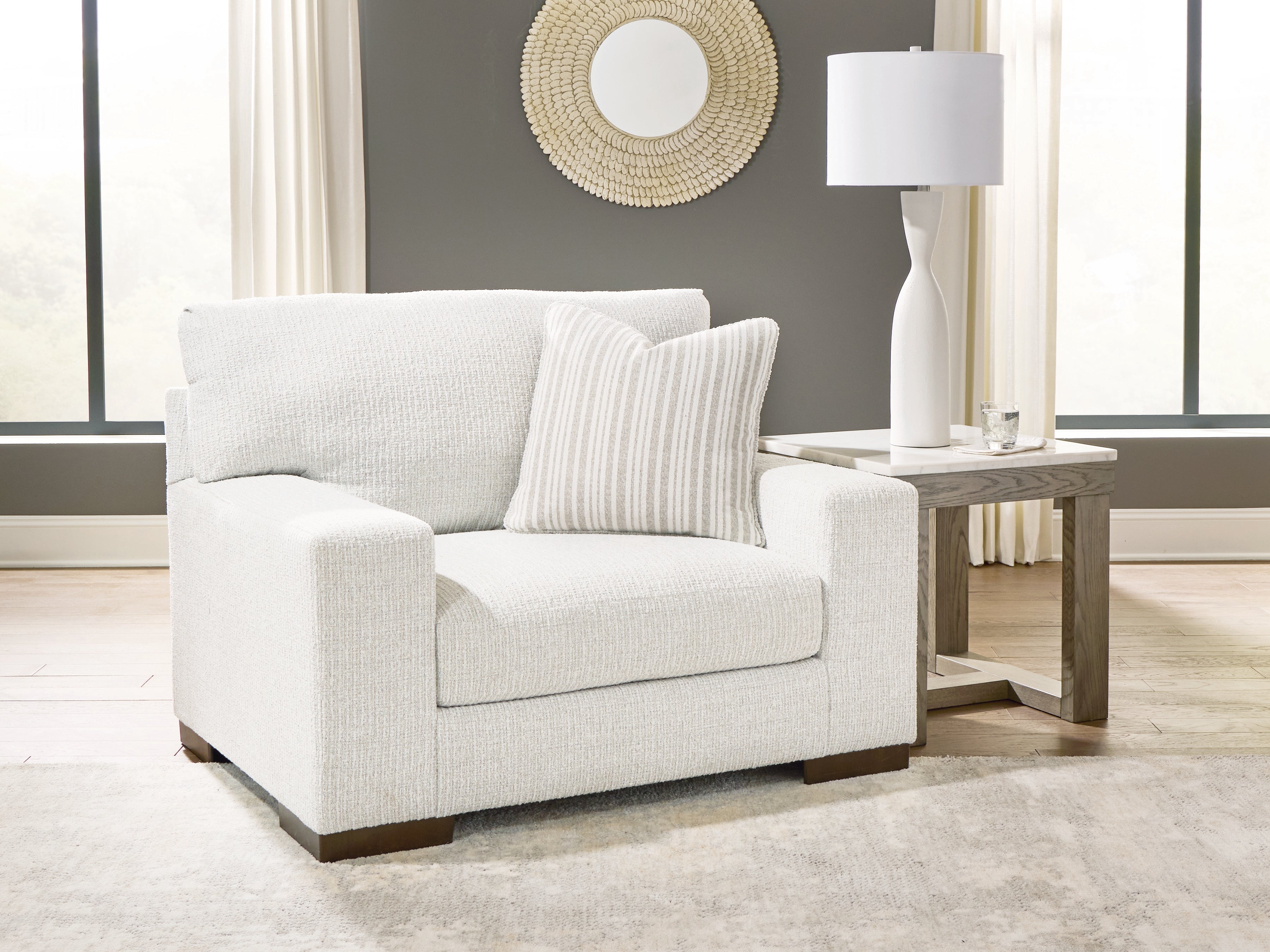 Fine Furniture & Decor - Ashley Furniture - Hartside Living Room - Chair and a Half / Frosted - 8010423