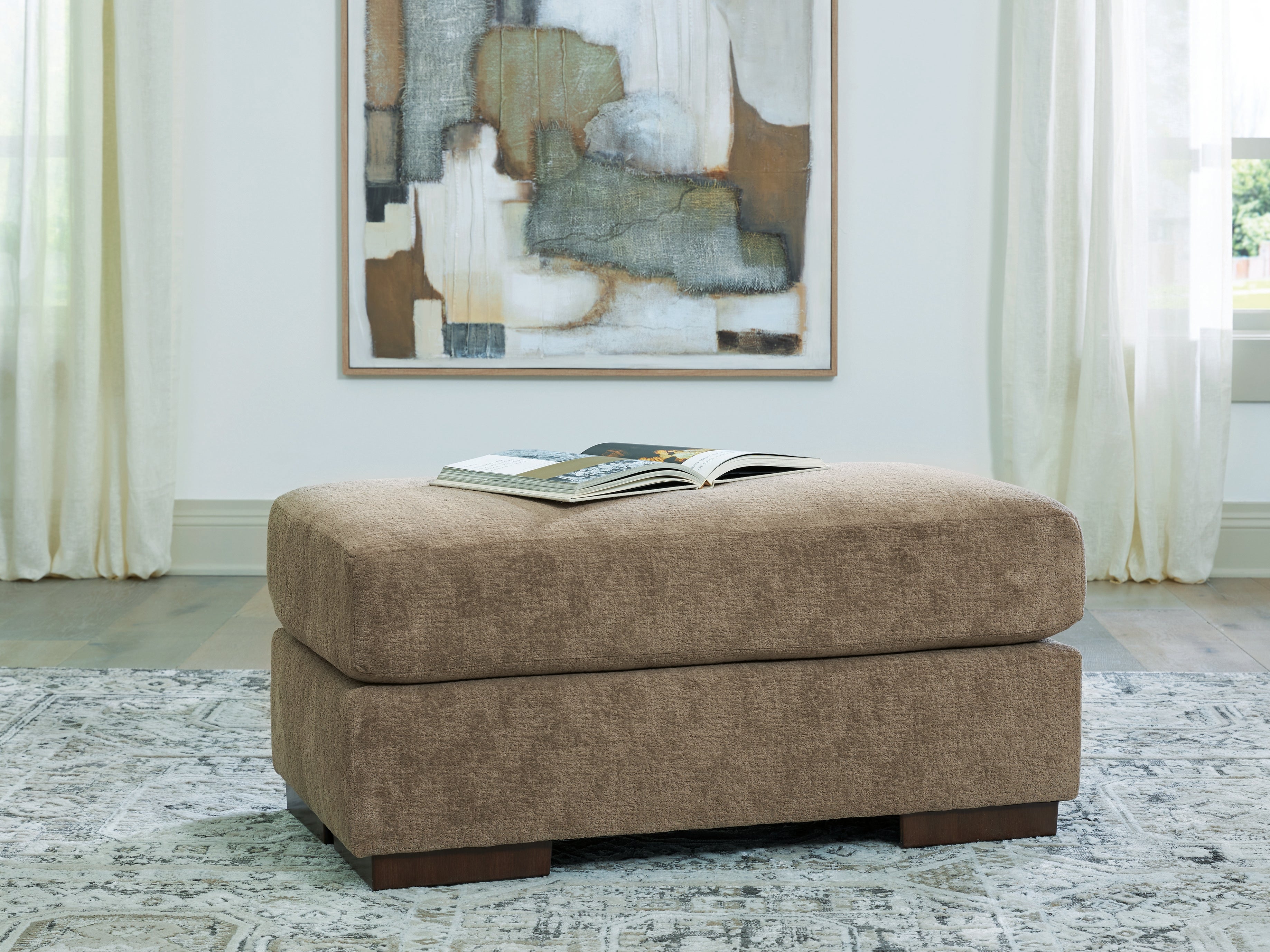 Fine Furniture & Decor - Ashley Furniture - Jayne Park Living Room - Ottoman / Pecan - PC8150514